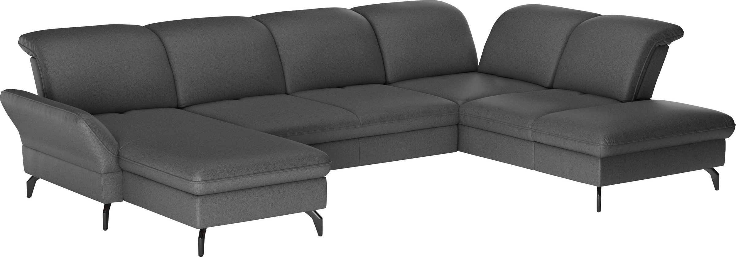 sit&more Wohnlandschaft »Leandro U-Form«, Wahlweise mit Bett-, Kopfteil - und Armlehnfunktion, sowie Bettkasten
