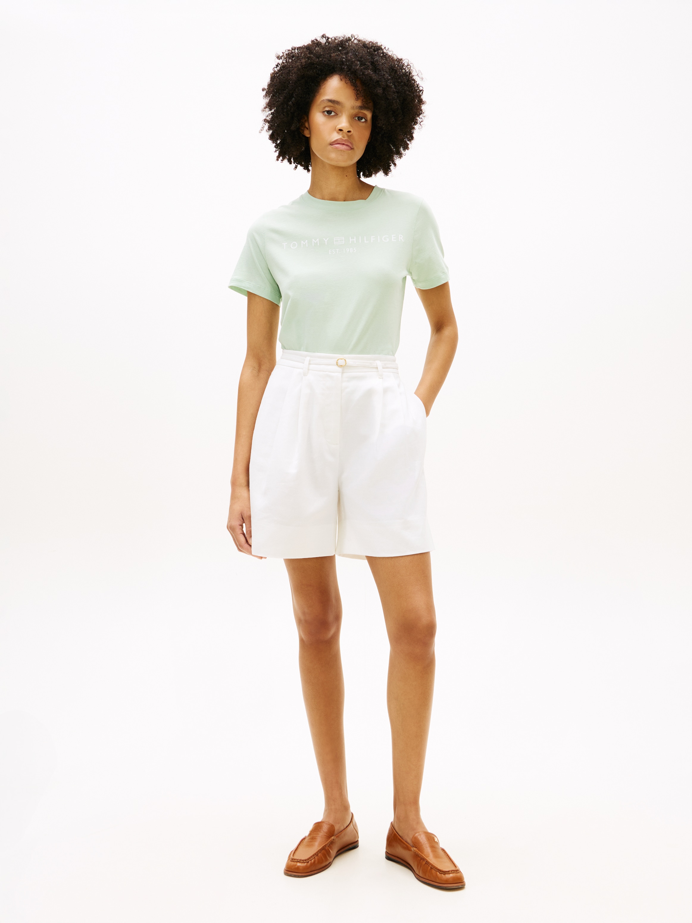 Tommy Hilfiger Kurzarmshirt »REG CORP LOGO C-NK SS« Baumwolle