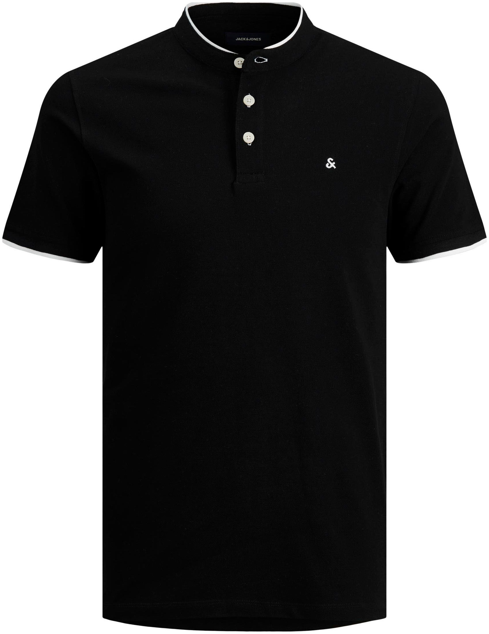 Jack & Jones Kurzarmshirt »PAULOS MAO POLO«, mit kontrastfarbiger Kante am schmalen Stehkragen und am Ärmelsaum