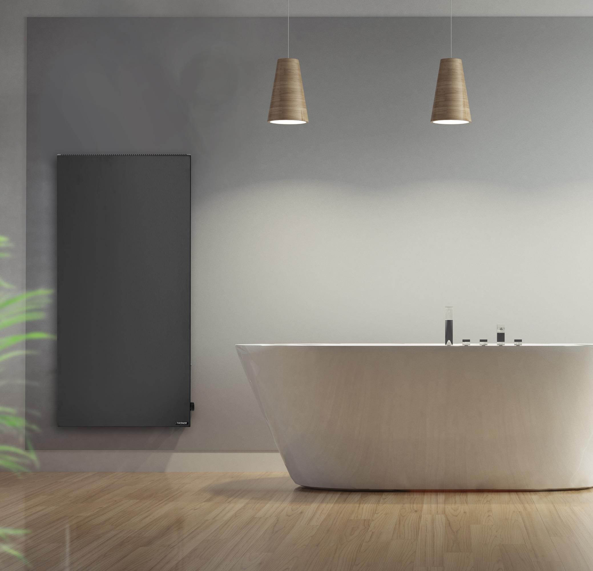 Vasner Elektro-Heizkörper »Konvi VE schwarz 900 W« Hybrid Infrarotheizung vertikal mit Thermostat