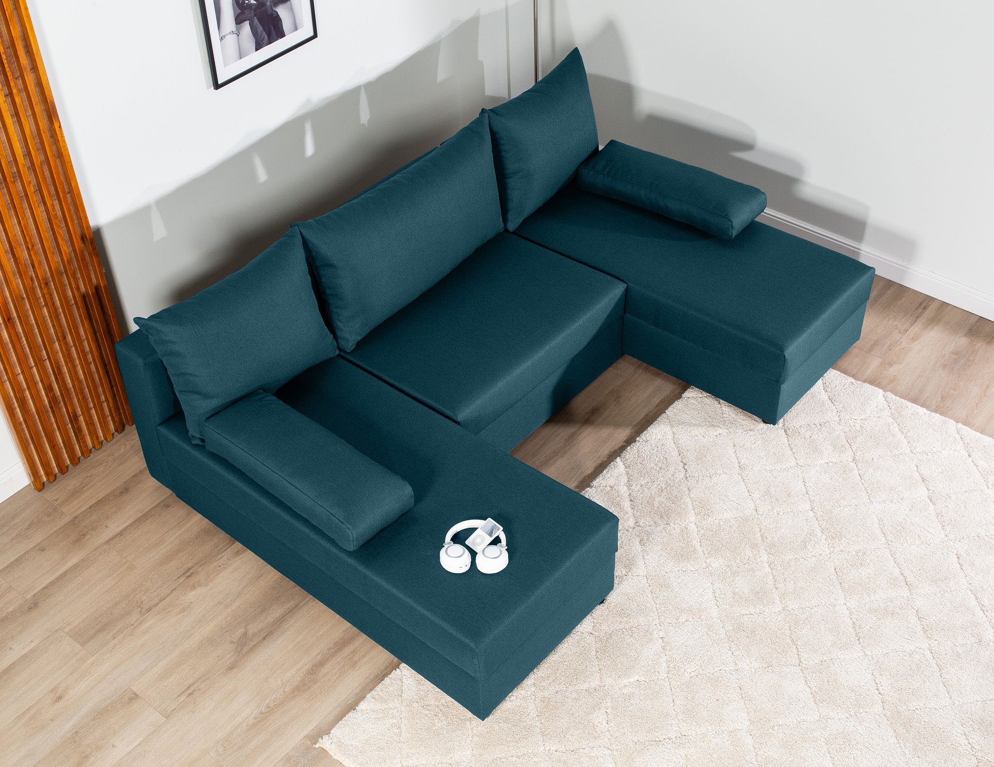 COLLECTION AB Wohnlandschaft »Pico U-Form«, Breite 220, ohne Armlehne mit Schlaffunktion, Bettkasten