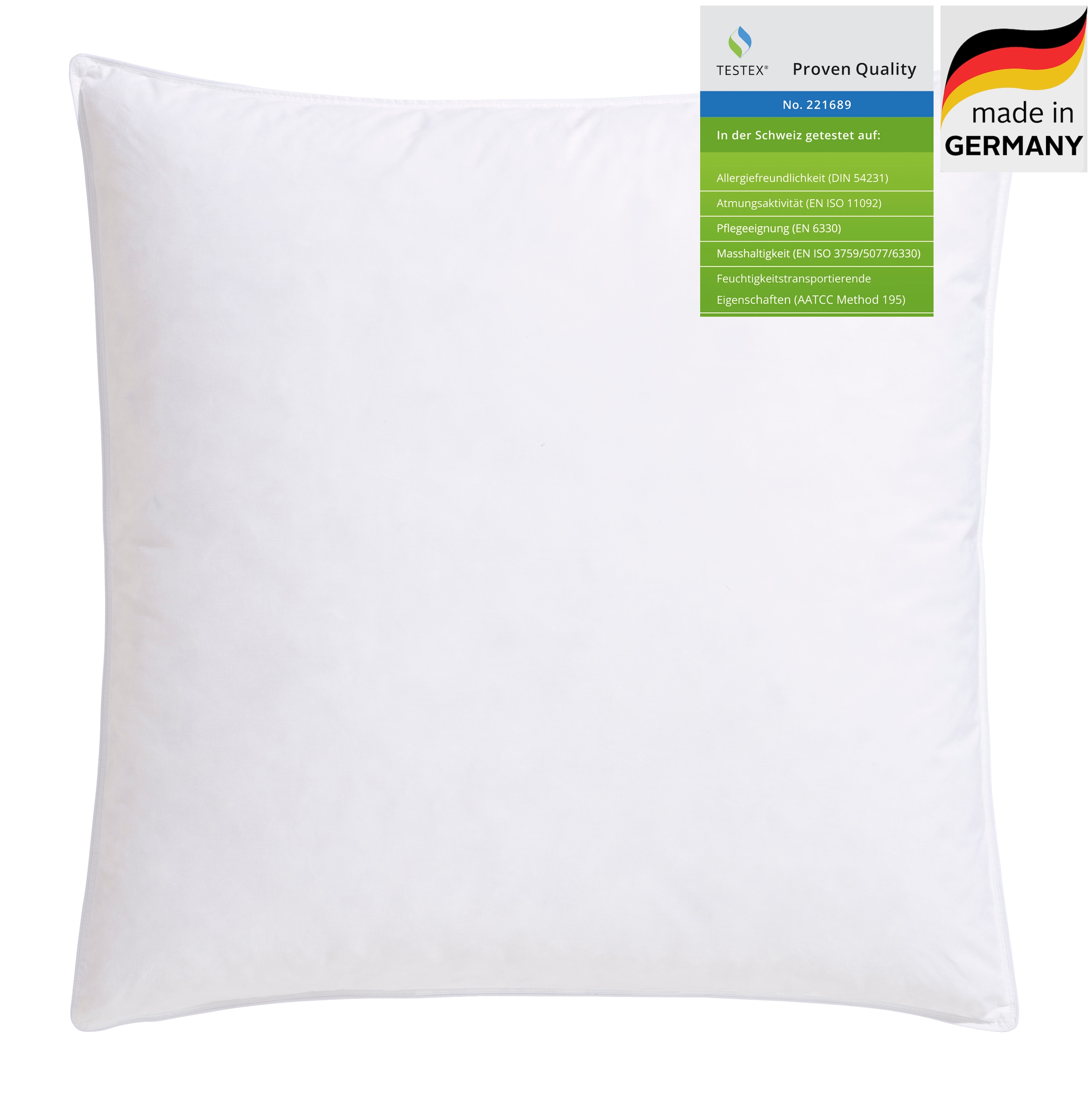 Federkissen OTTO HOME "RINA, Kopfkissen in 40x80 oder 80x80 cm", weiß, B:80cm L:80cm