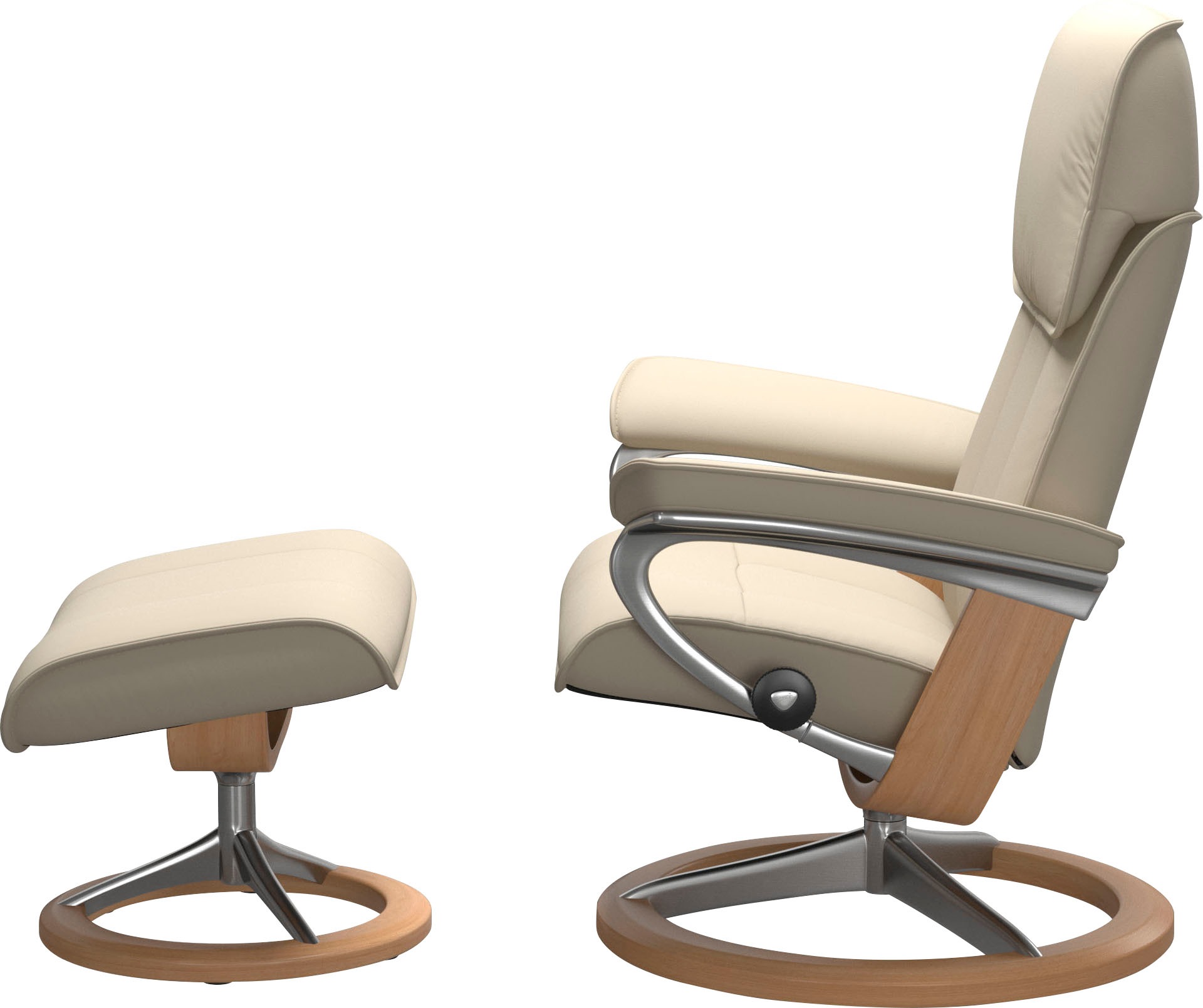 Stressless® Relaxsessel »Admiral«, (Set, Relaxsessel inkl. Hocker), mit Signature Base, Größe M & L, Gestell Eiche