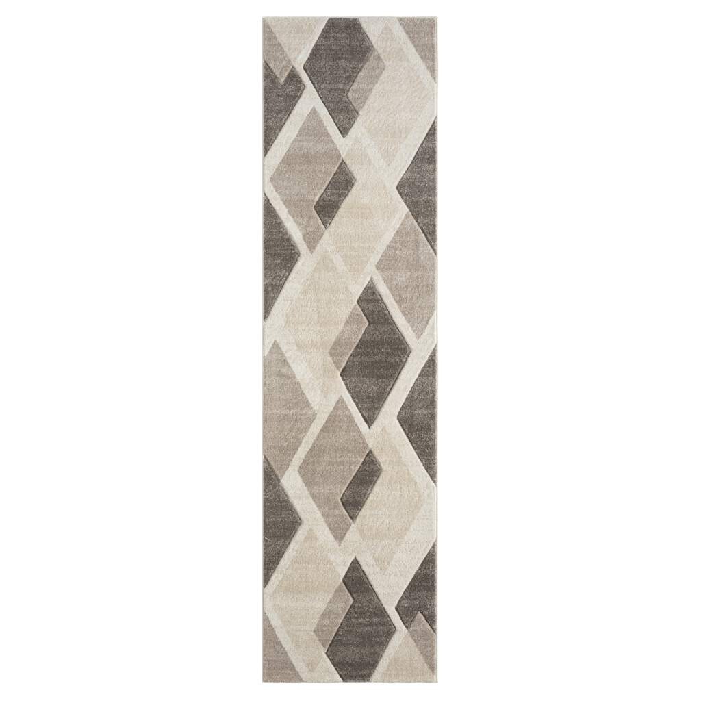 Carpet City Teppich »BONITO 7167«, rechteckig, 11 mm Höhe, Läufer, Flachflor, Hochtief-Muster/ 3D-Effekt, Geo-Muster, Wohnzimmer