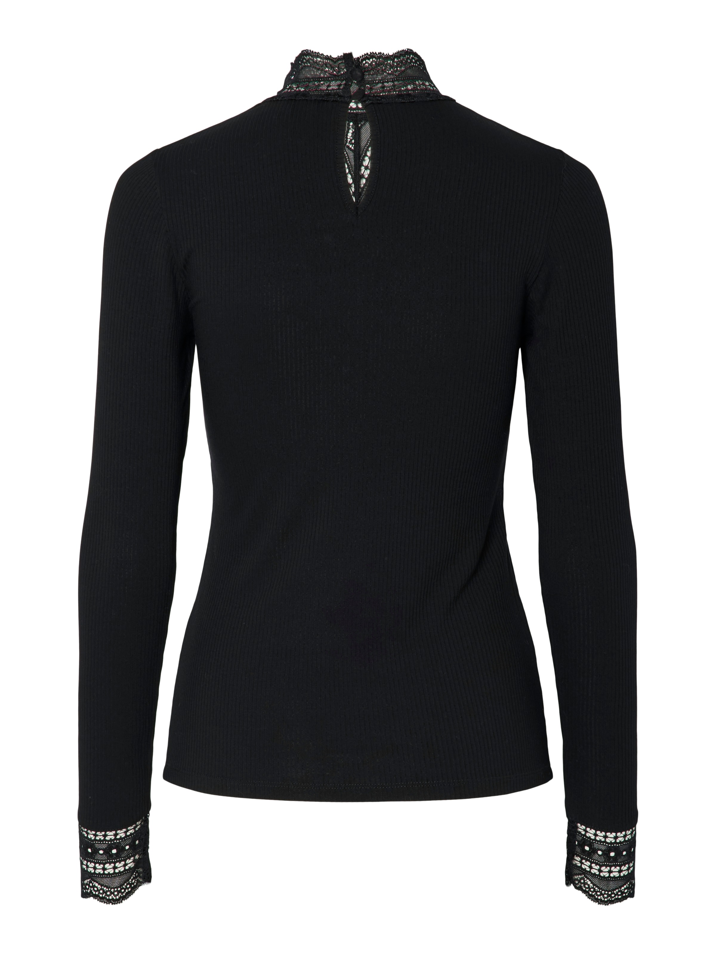 Y.A.S Spitzenshirt »YASELLINA LS HIGH NECK TOP S. NOOS«