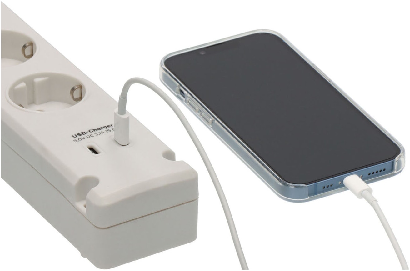 Brennenstuhl Steckdosenleiste »Bremounta H05VV-F3G1,5 3m 5-fach mit 2 USB-C-Ladebuchsen« (USB-Anschlüsse Kabellänge 3 m)