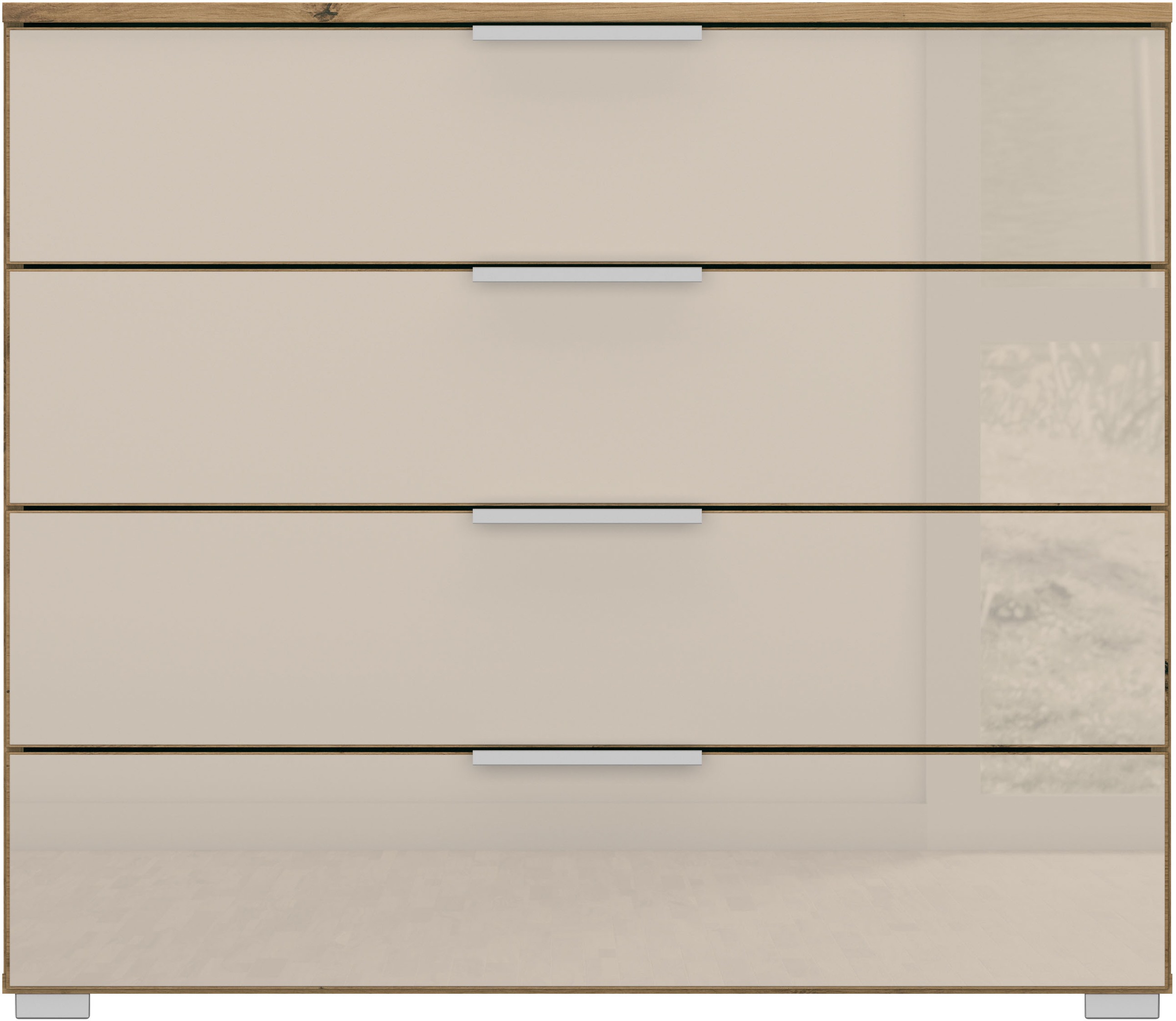 rauch Schubkastenkommode »Sideboard Kommode Schubkastenkommode KOLUNA mit Glasfront«, (Breite 80 cm inkl. Soft-Close-Funktion), vier große und geräumige Schubladen mit viel Stauraum MADE IN GERMANY