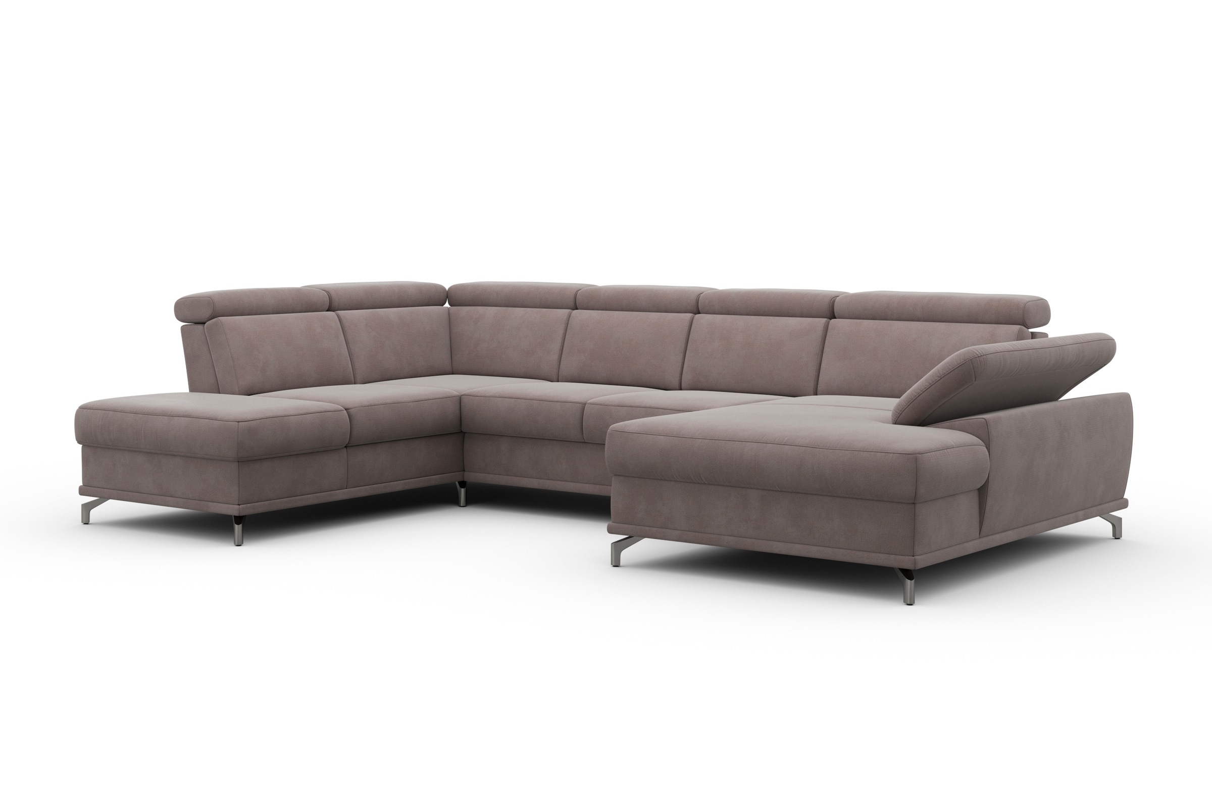 sit&more Wohnlandschaft »Cabrio U-Form, mit Sitztiefenverstellung, Arm- und Kopfteilverstellung«, 3 Nierenkissen, Federkern, optional Bettfunktion und Stauraum