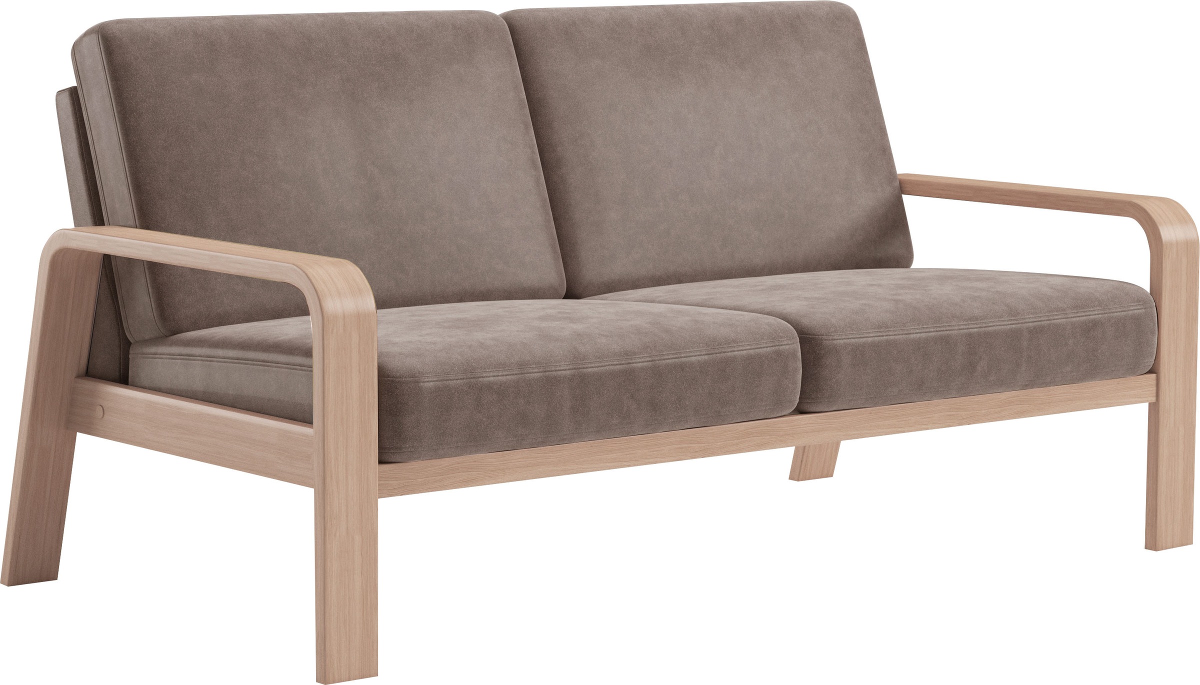sit&more 2,5-Sitzer »Kolding«, Armlehnen aus Buchenholz in natur, verschiedene Bezüge und Farben