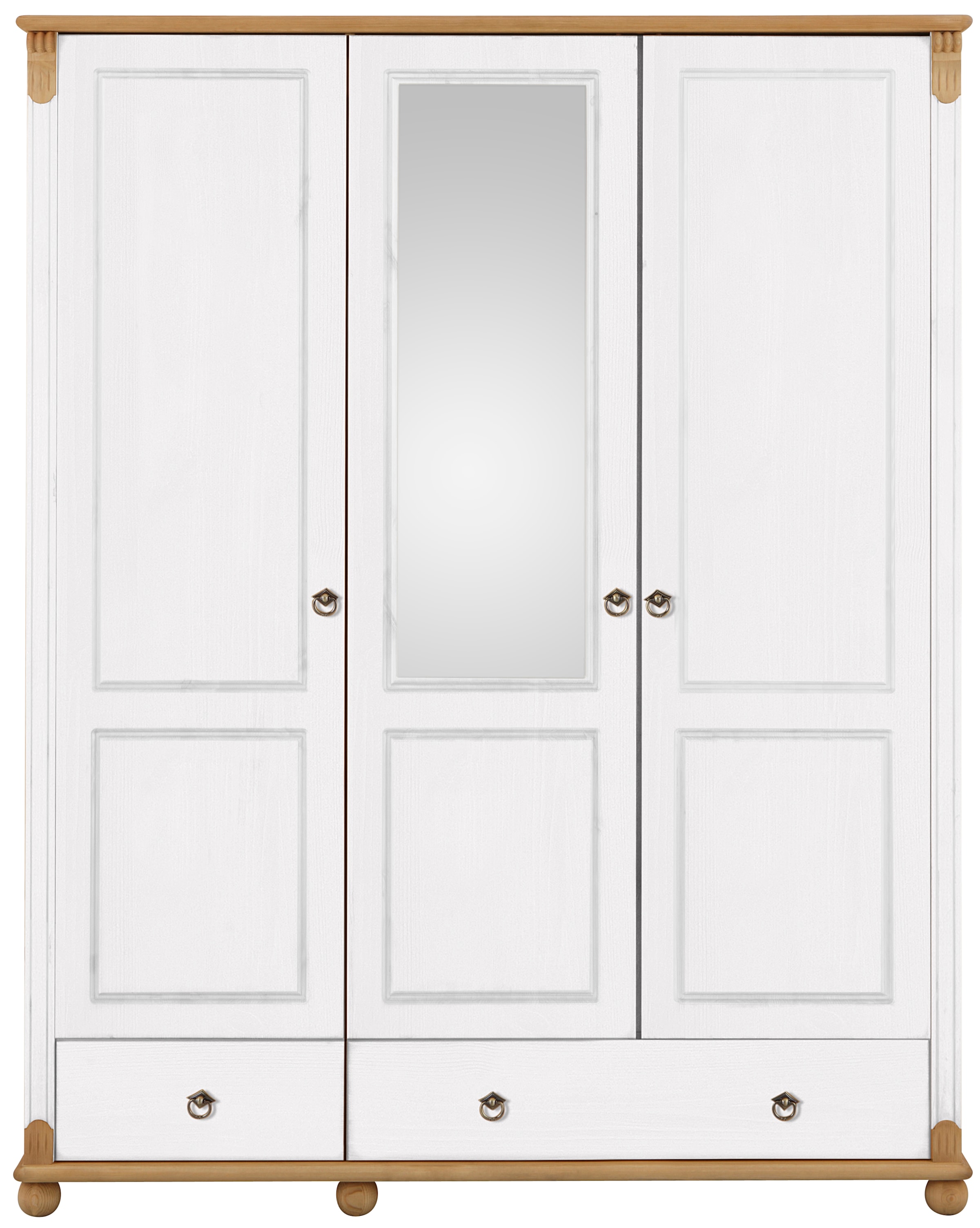 Home affaire Kleiderschrank »Tessin«, Breite 152 cm, Kiefer massiv, inkl.  Spiegel auf Raten kaufen