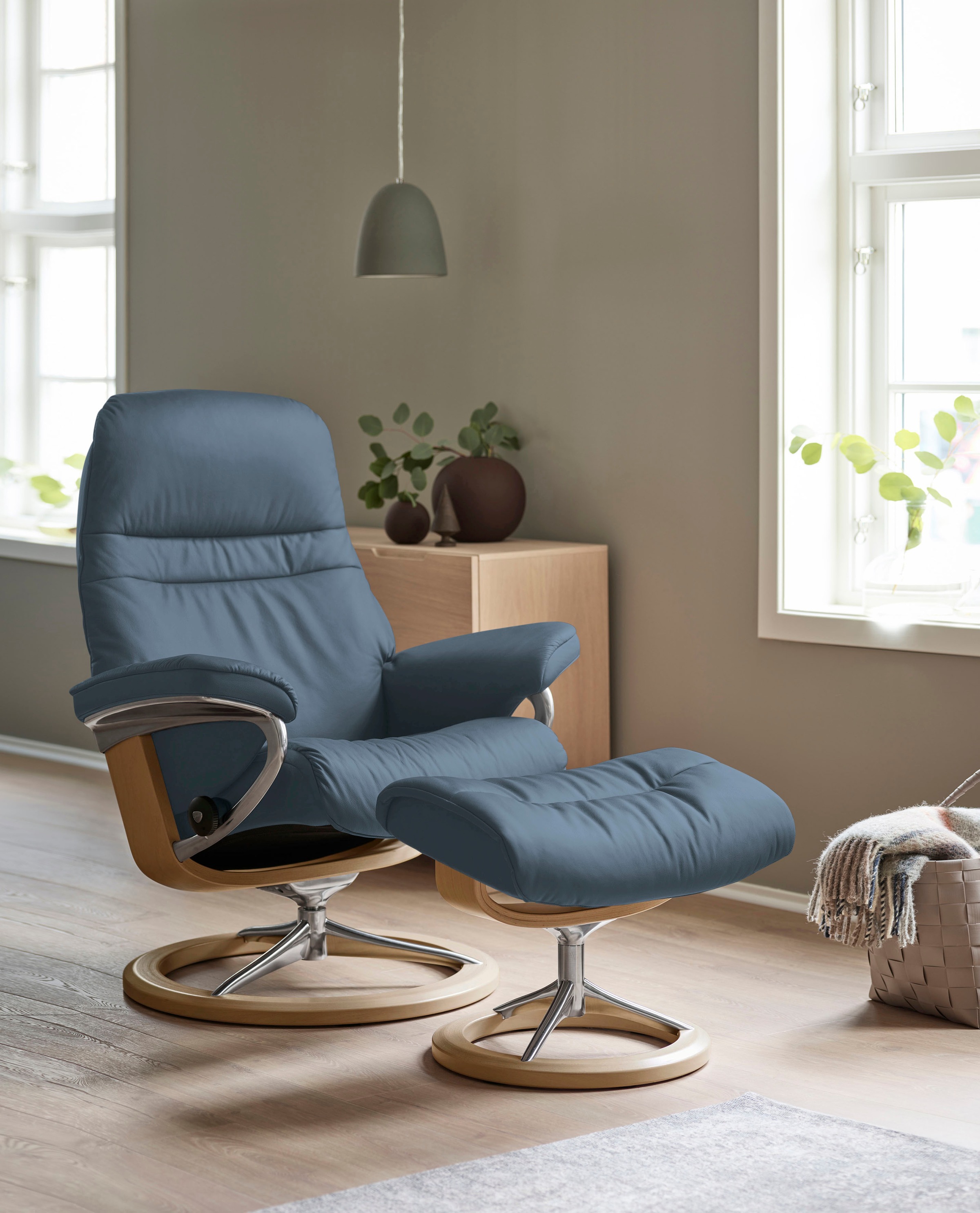 Stressless® Relaxsessel »Sunrise« Relaxsessel mit Hocker, mit Signature Bas günstig online kaufen