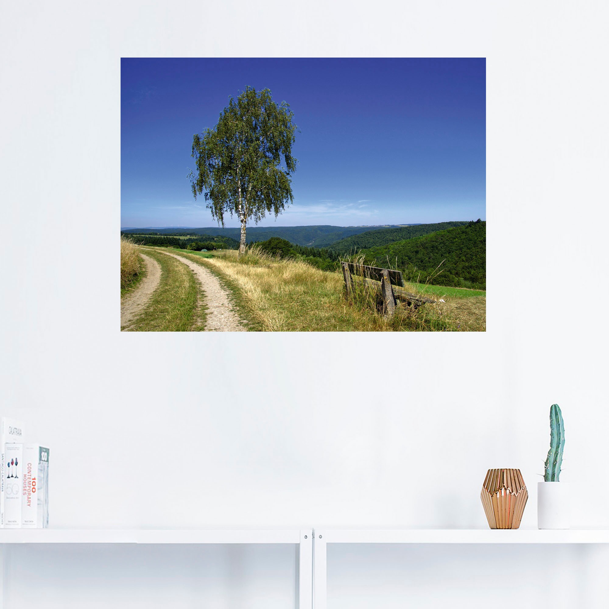 Artland Wandbild »Rastplatz an der Birke«, Felder, (1 St.), als Leinwandbild, Wandaufkleber oder Poster in versch. Größen
