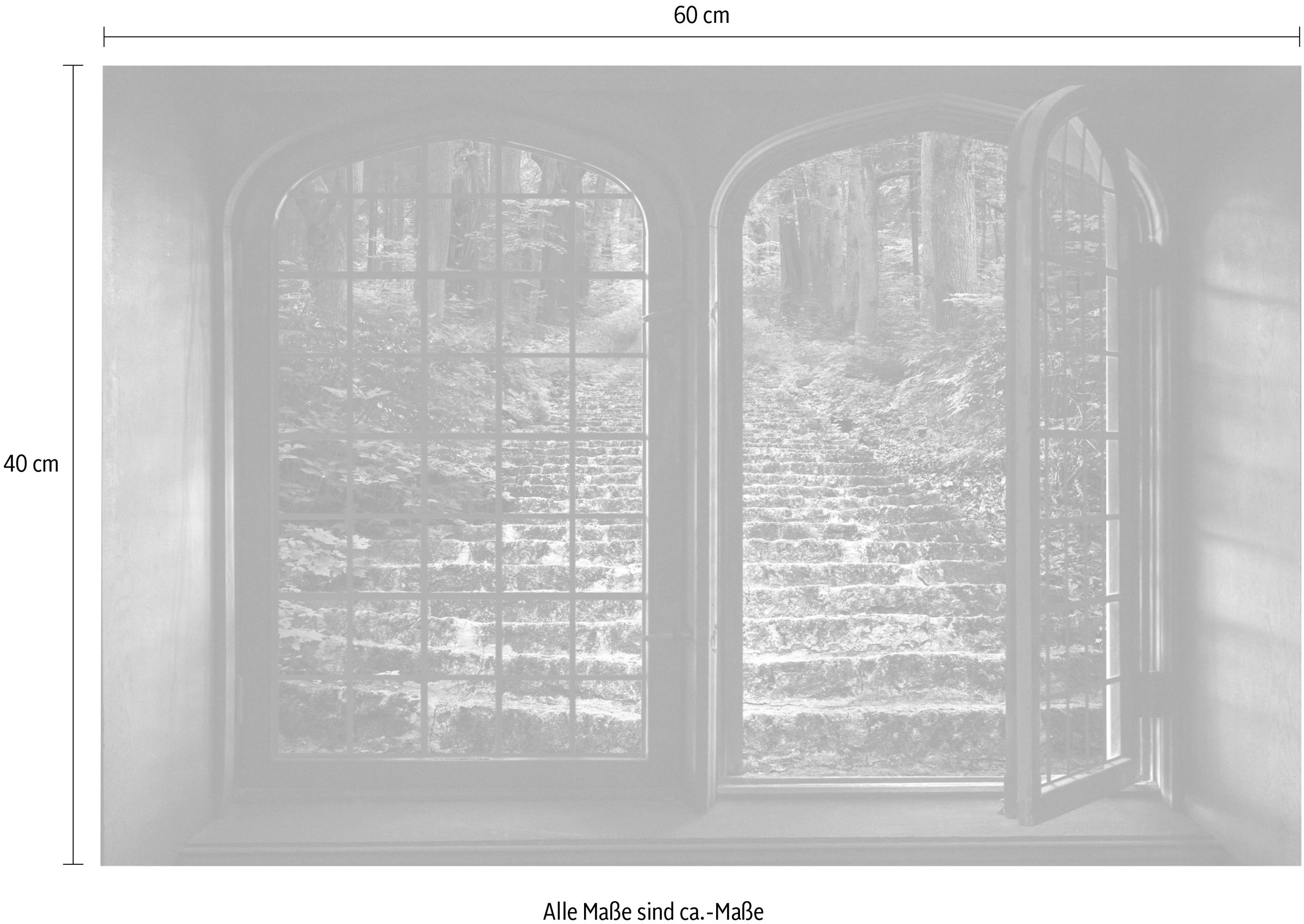 queence Wandsticker »Wald« Wandsticker, Wandbild, selbstklebend, 3D, Fenster