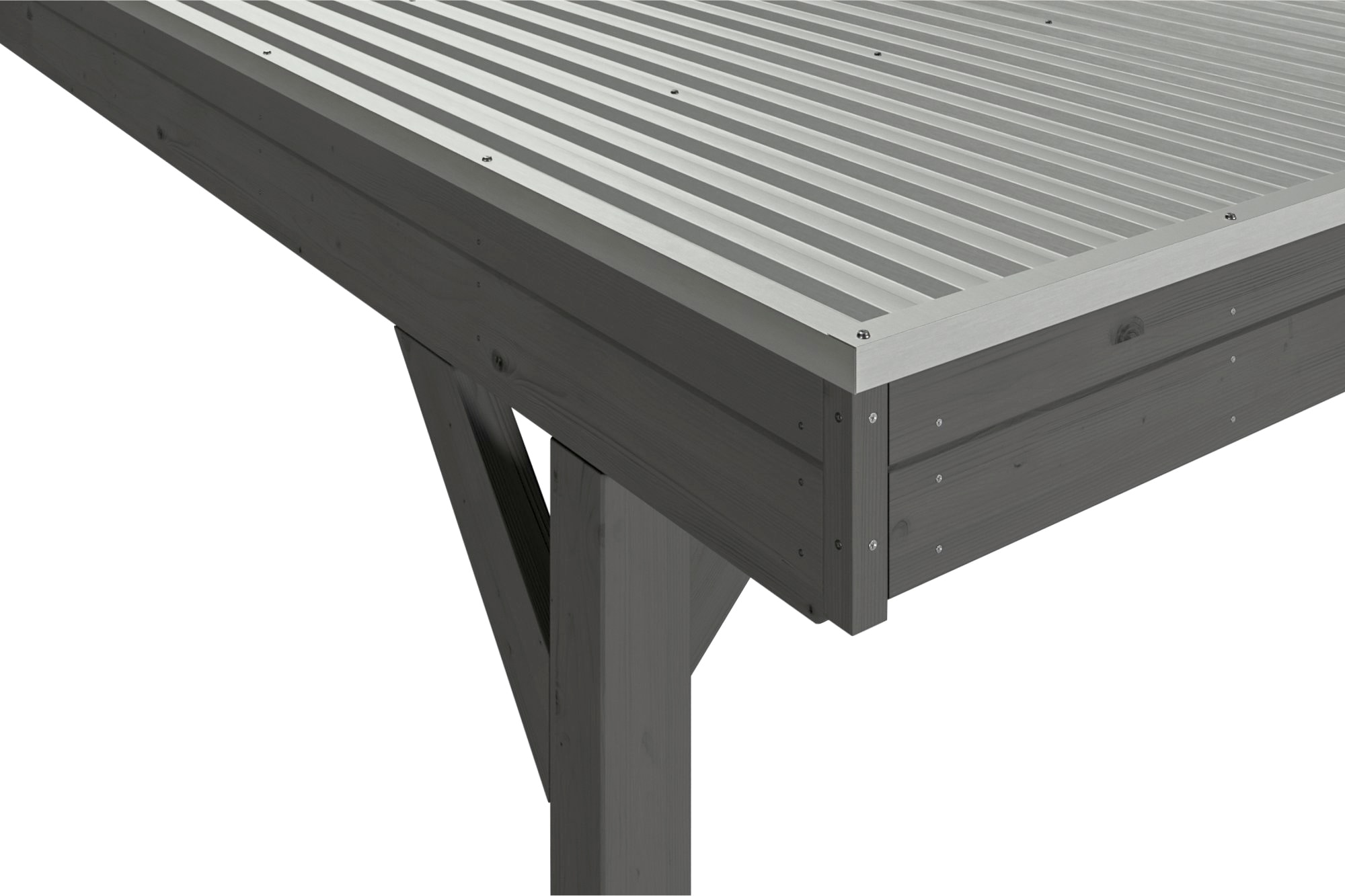 Skanholz Einzelcarport »Grunewald«, Leimholz-Nordisches Fichtenholz, dunkelgrau, mit Aluminiumdach