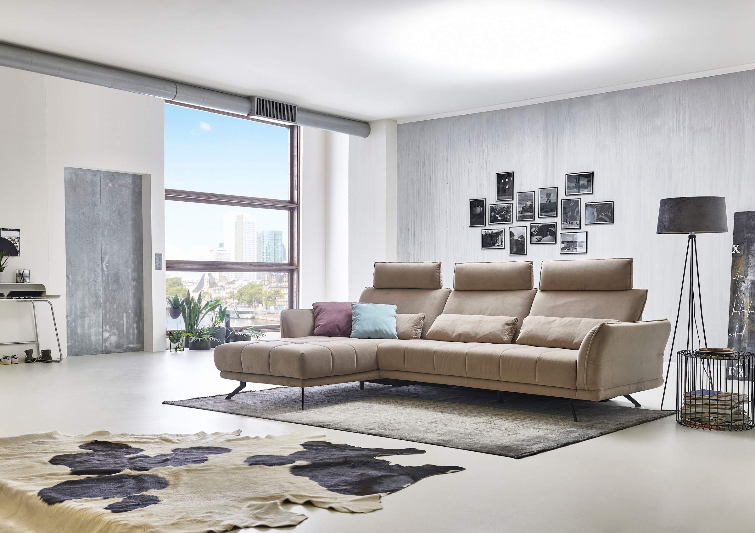 Die PlanBar Ecksofa "MP-IN20041 L-Form" optional Sitztiefenverstellung und günstig online kaufen