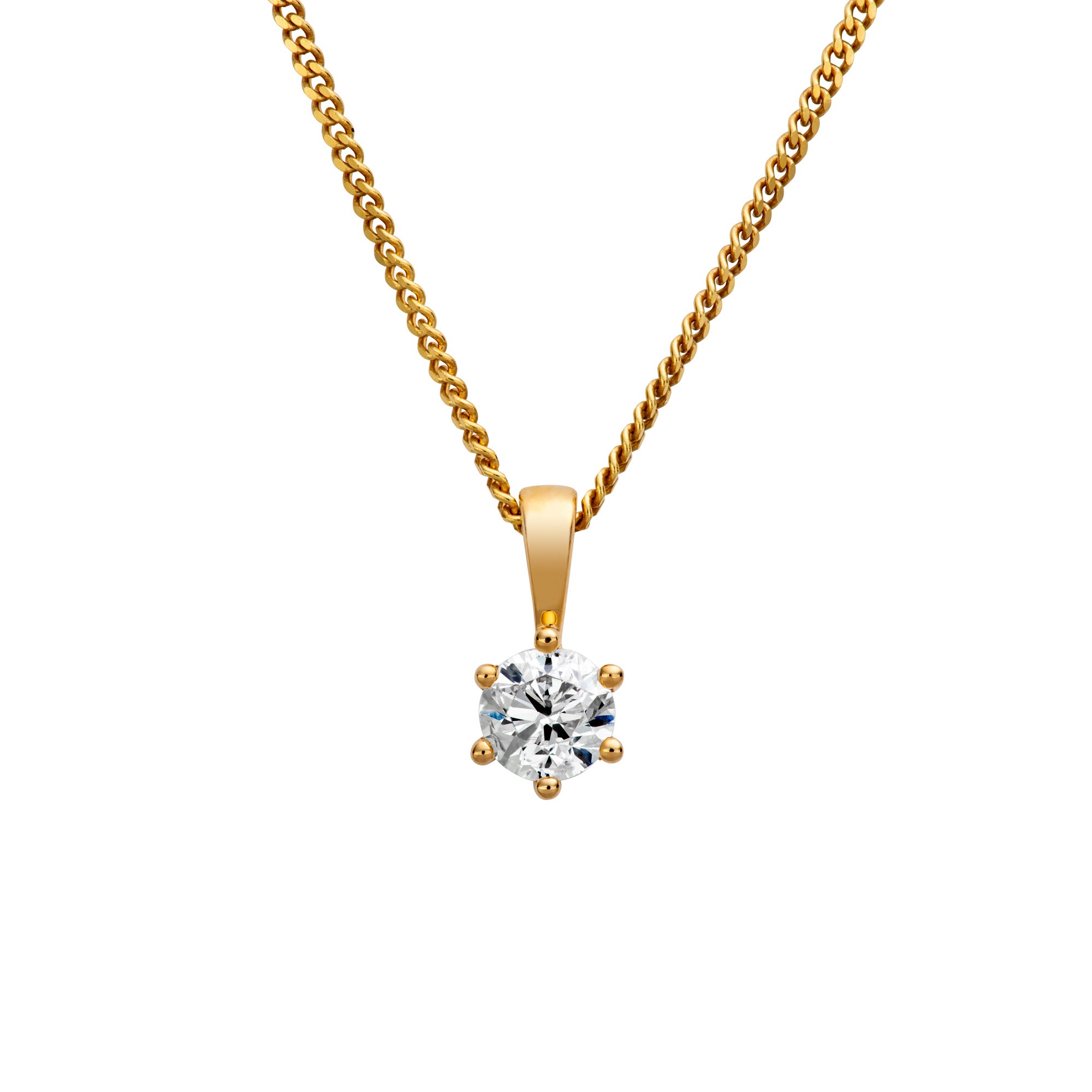 Kette mit Anhänger »750/- Gelbgold 1 Brillant 0,50 ct.«