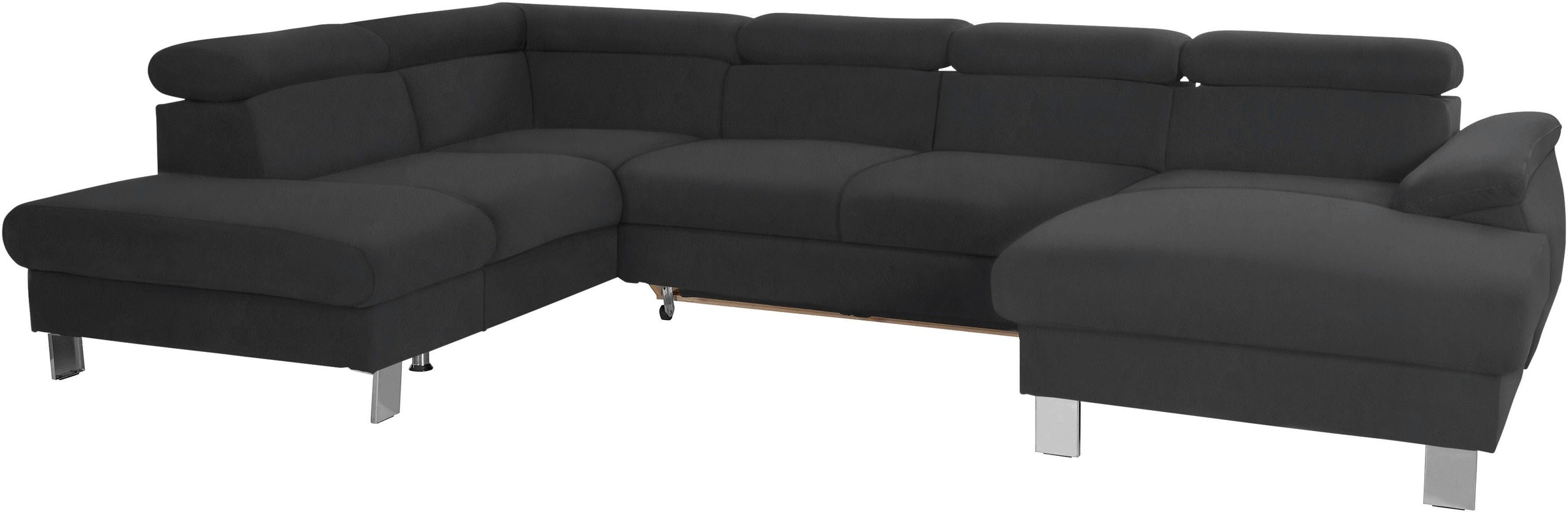 COTTA Polstergarnitur »Komaris U-Form, B: 320 bzw. 100 cm (Set: Wohnlandschaft & Hocker)«, (Set), mit Kopfteilverstellung, optional Bettfunktion, Bettkasten & Licht