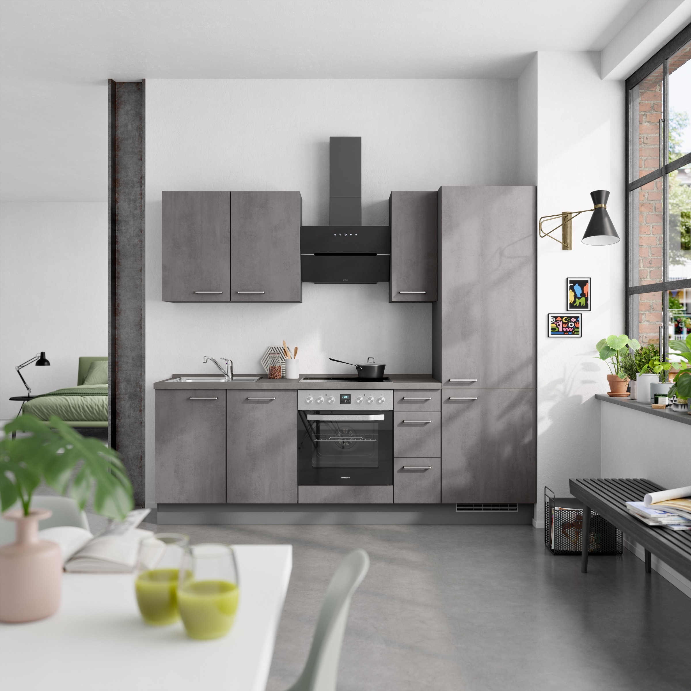 nobilia® Küchenzeile »"Riva II"«, vormontiert, Ausrichtung wählbar, Breite 240 cm, wahlw. mit E-Geräten