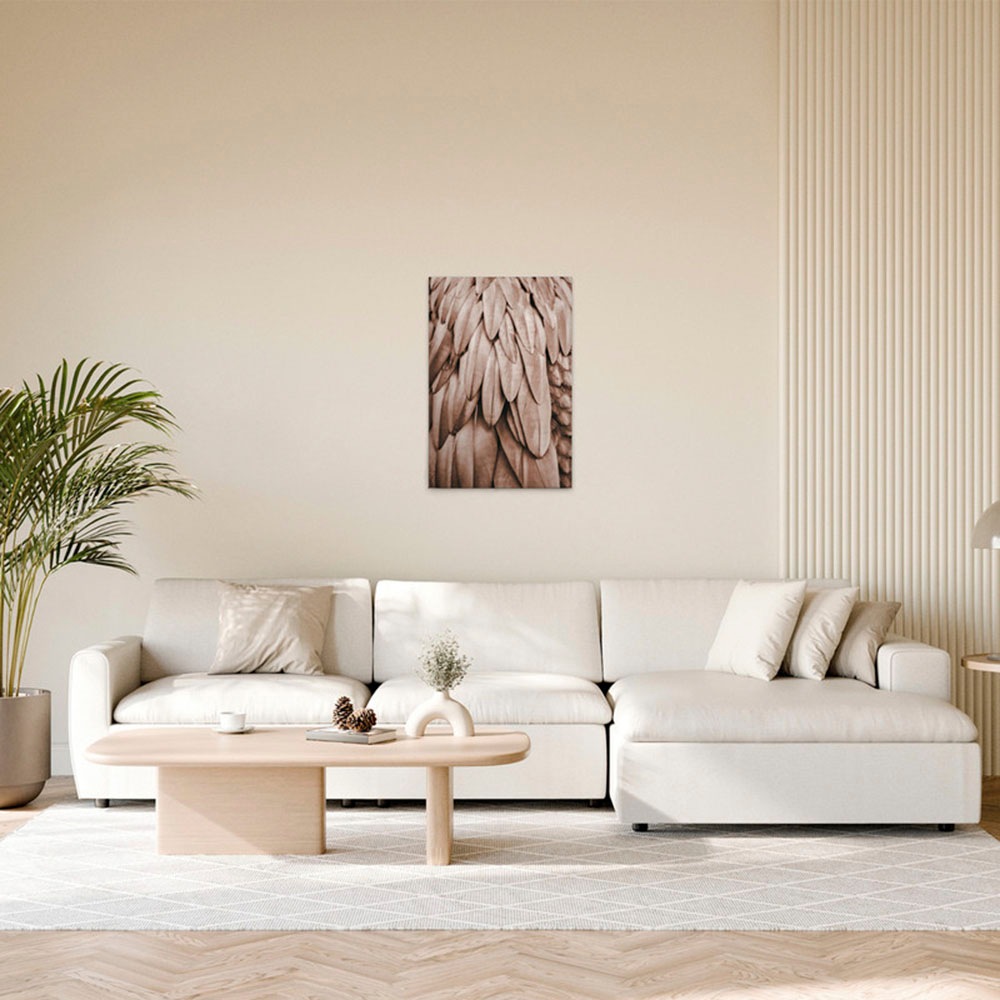 A.S. Création Leinwandbild »Feathers 1 - Wandbild Rosa Beige Keilrahmen Kun günstig online kaufen