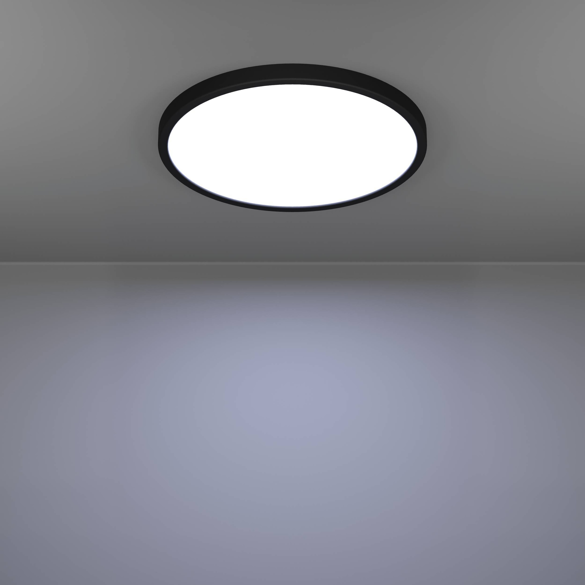 EGLO Aufbauleuchte »Fueva 6 Aufbaulampe, Metall und Kunststoff, Deckenbeleuchtung, Lampe« LED-Modul 1 Stk. Kaltweiß | Neutralweiß | Warmweiß Aufbauleuchte - H2,5 x Ø38,9 cm - schwarz - 17W inkl.
