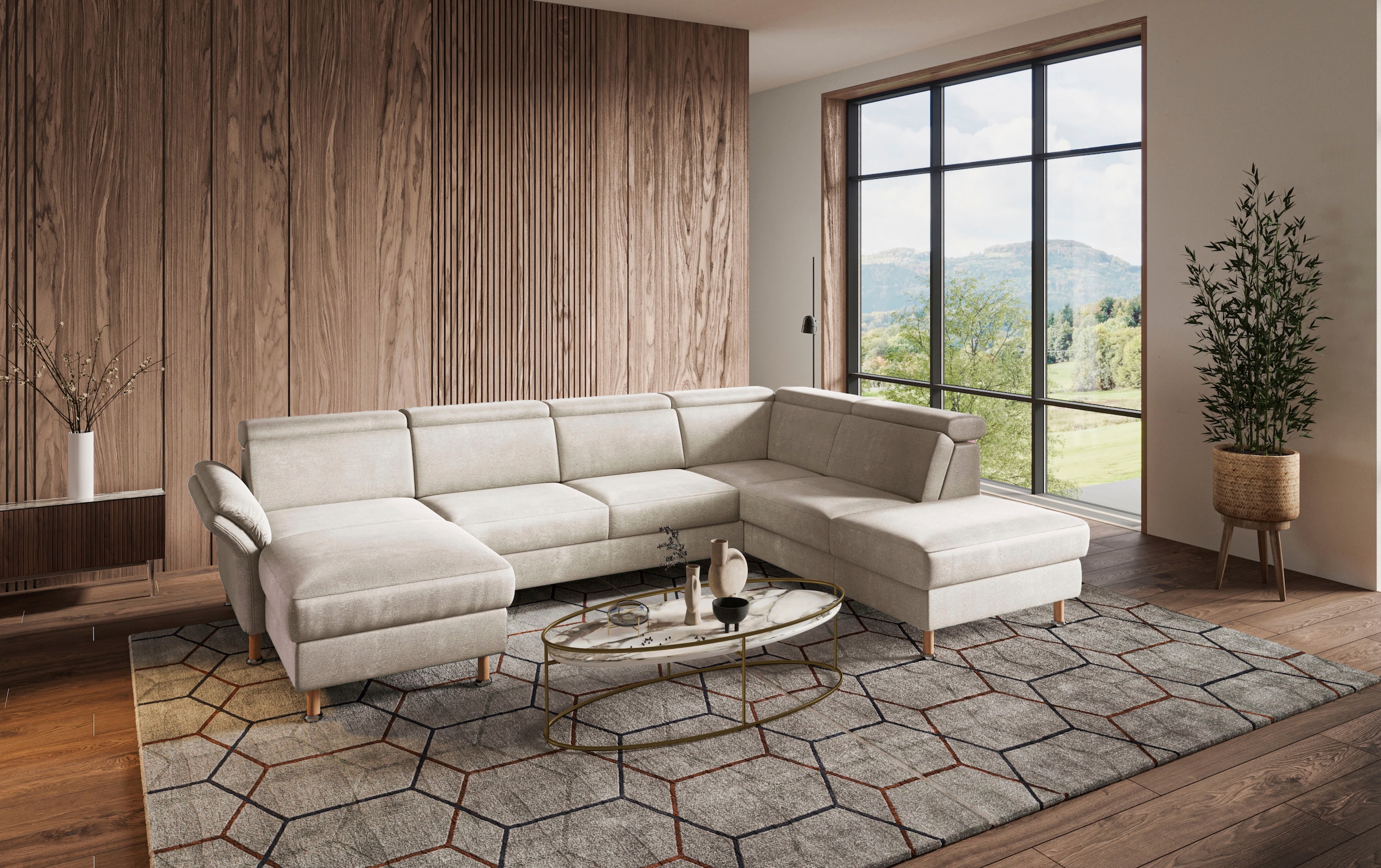 Home affaire Wohnlandschaft »Calypso U-Form« wahlweise mit motorischer Rela günstig online kaufen