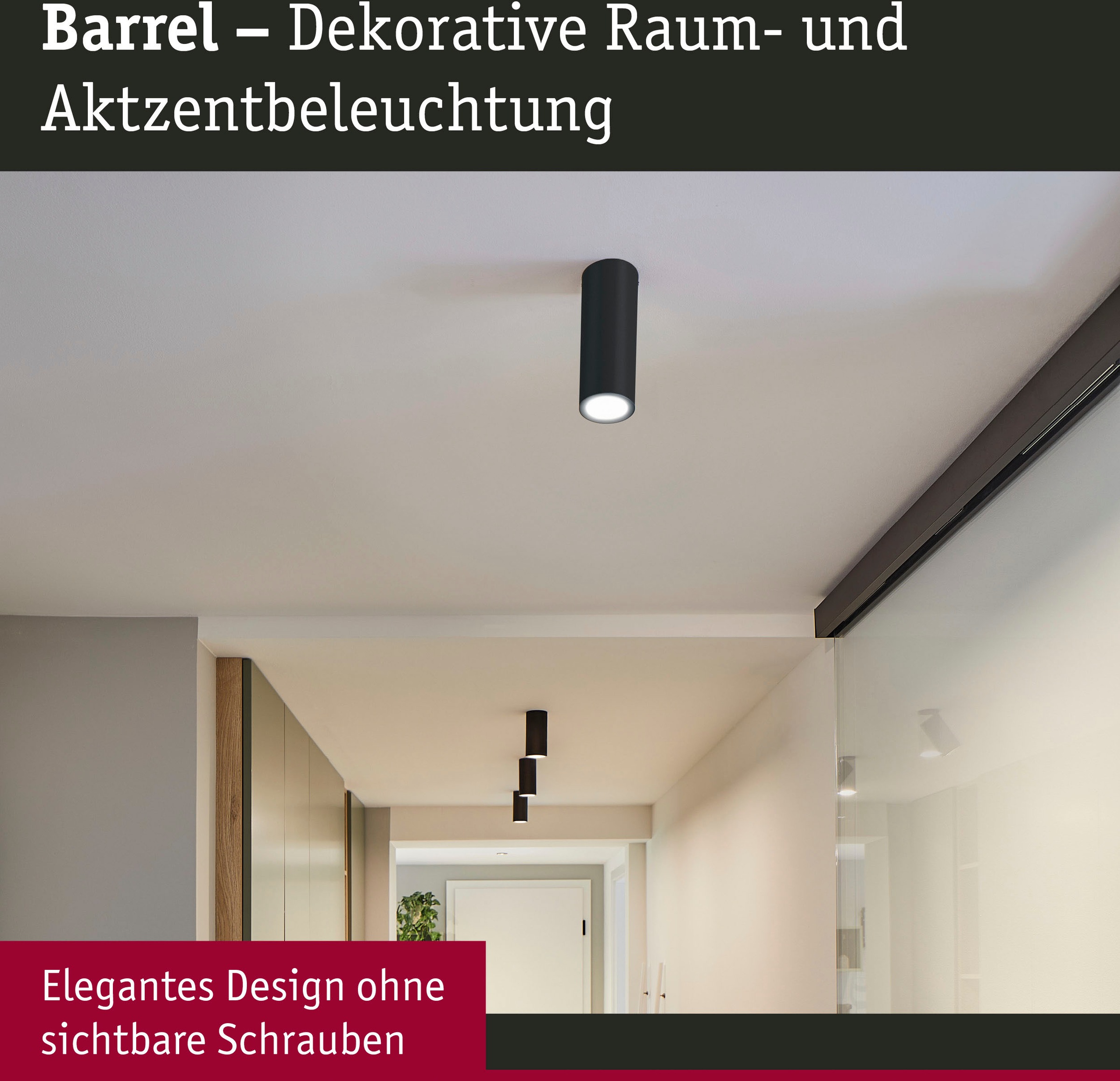 Paulmann Aufbauleuchte »Barrel 1x6W 2700K 470lm«, 1 flammig
