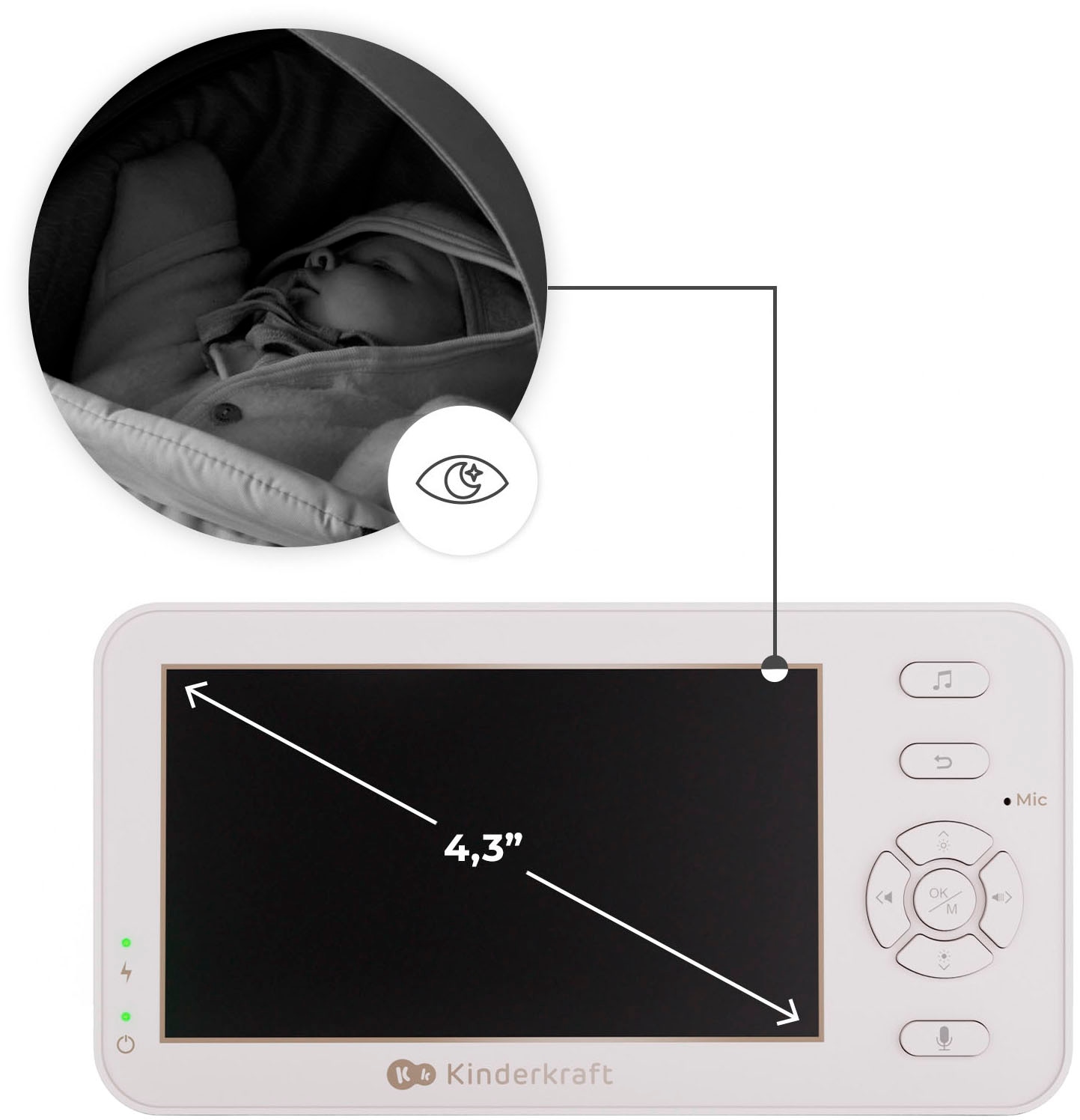 Kinderkraft Video-Babyphone »NITEEYE TRAVEL« Set, 2 tlg.