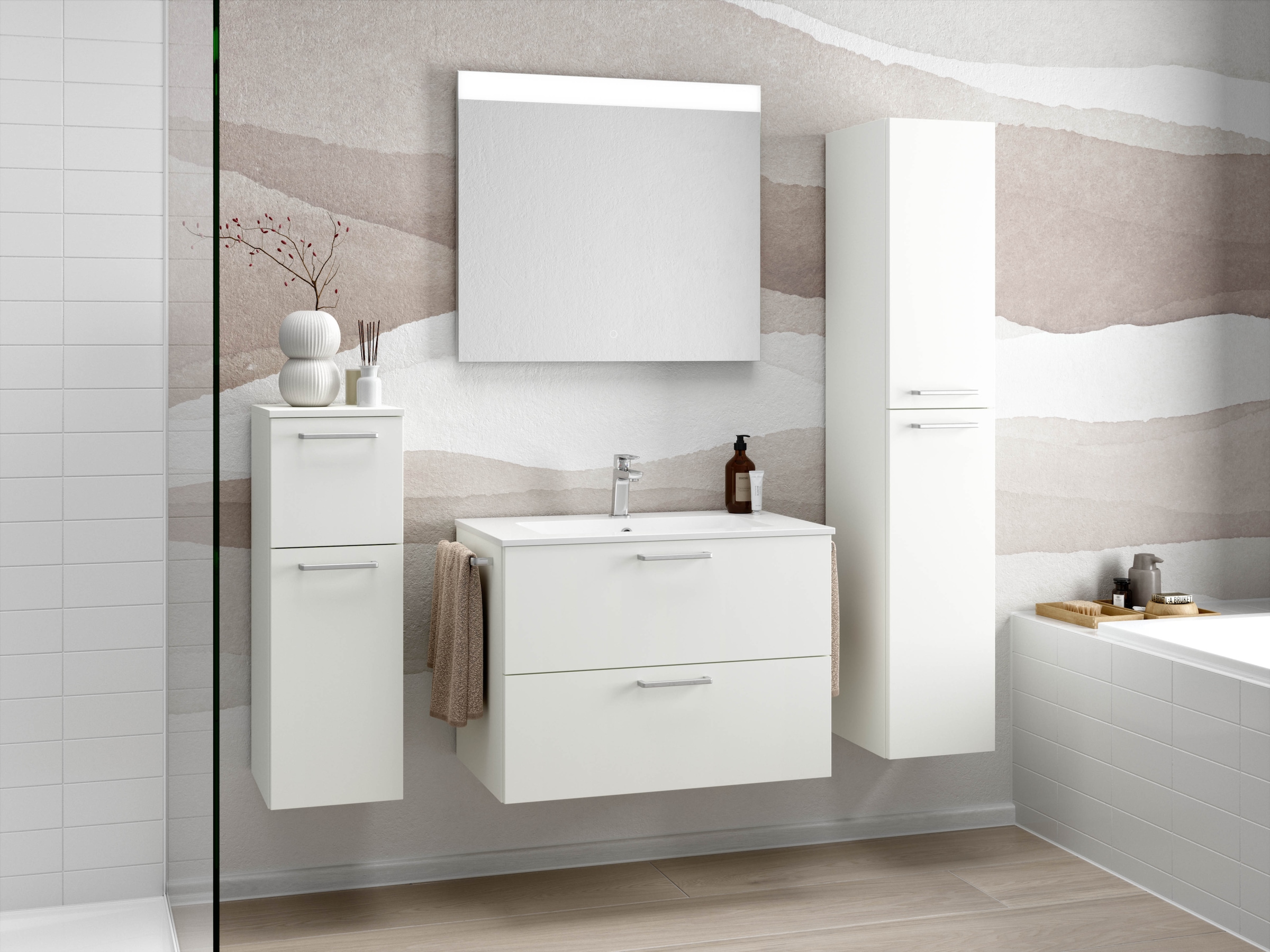 nobilia® Badmöbel-Set »Tolvina« vormontiert, mit Soft-Close, 2 Stk. tlg. günstig online kaufen