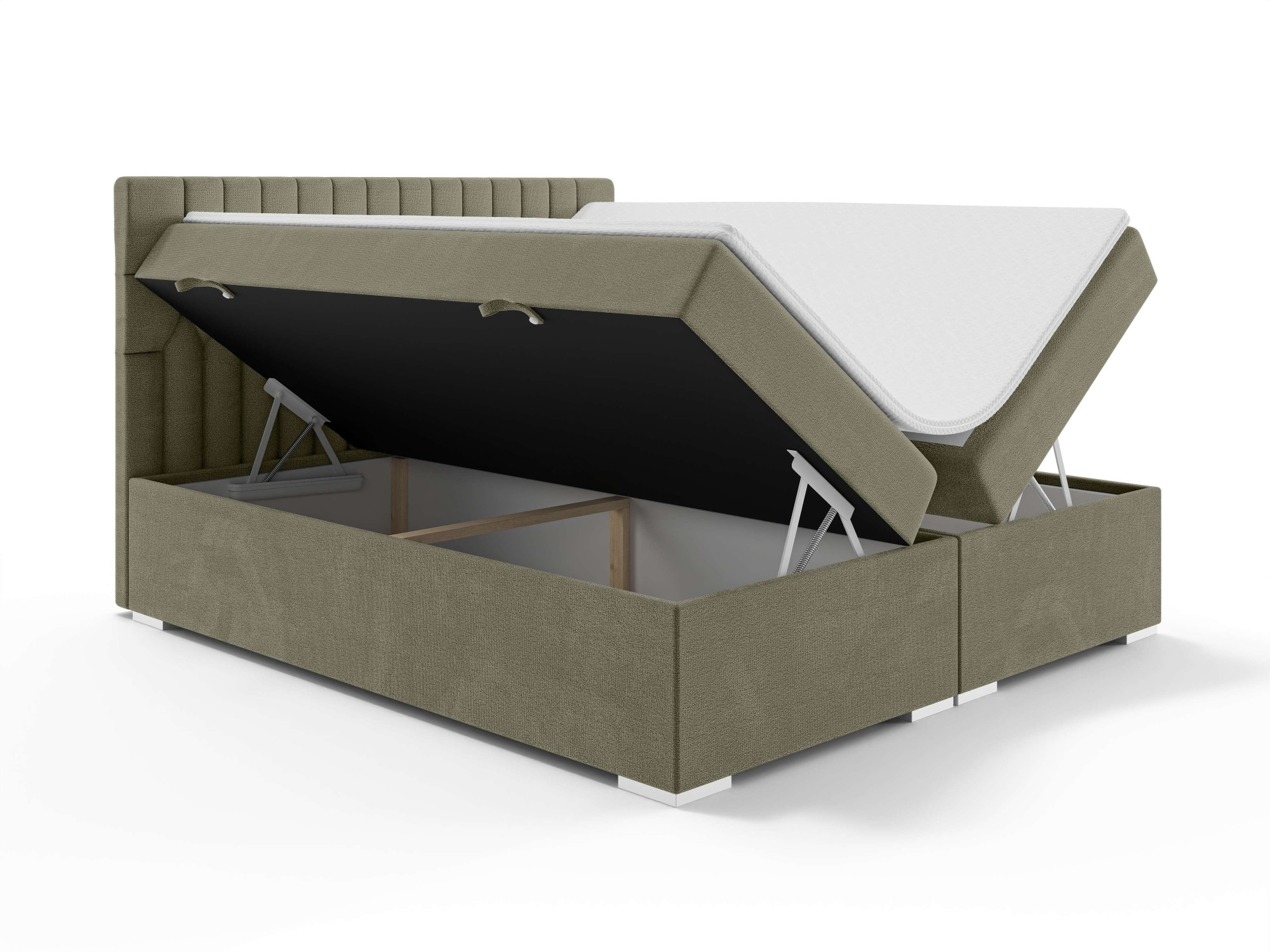 Leonique Polsterbett »ALIY mit Matratze und Topper, in 3 Breiten (140, 160 und 180 cm)«, Boxspringbett mit Kopfteil, Bettkasten, Matratze (BFK/TFK) und Topper