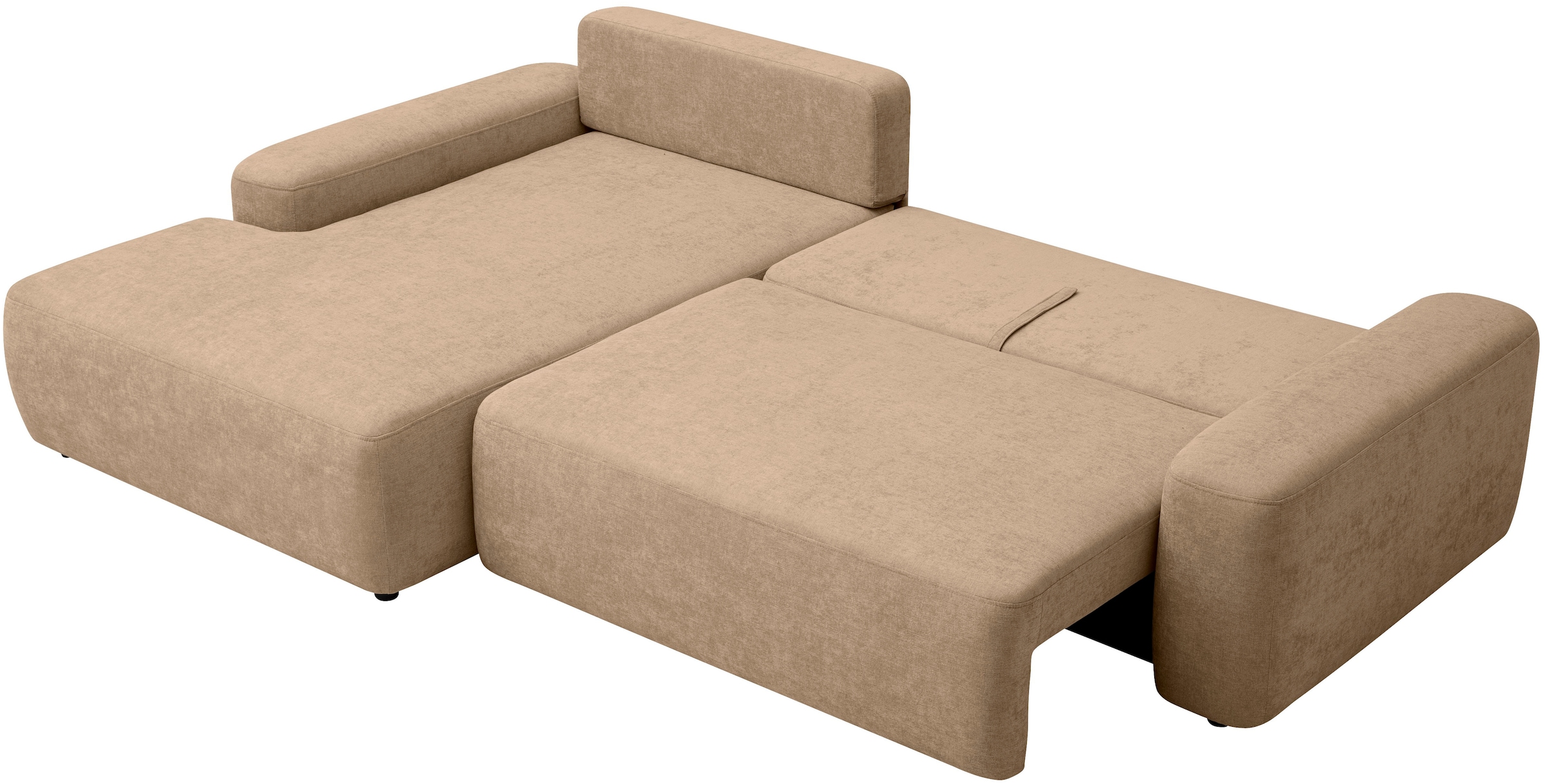 INOSIGN Ecksofa »TORGE (264cm), Schlafsofa in Cord, Samtvelours o Struktur fein, L-Form«, Schlaffunktion, Bettkasten, Liegefläche: 125/210 cm