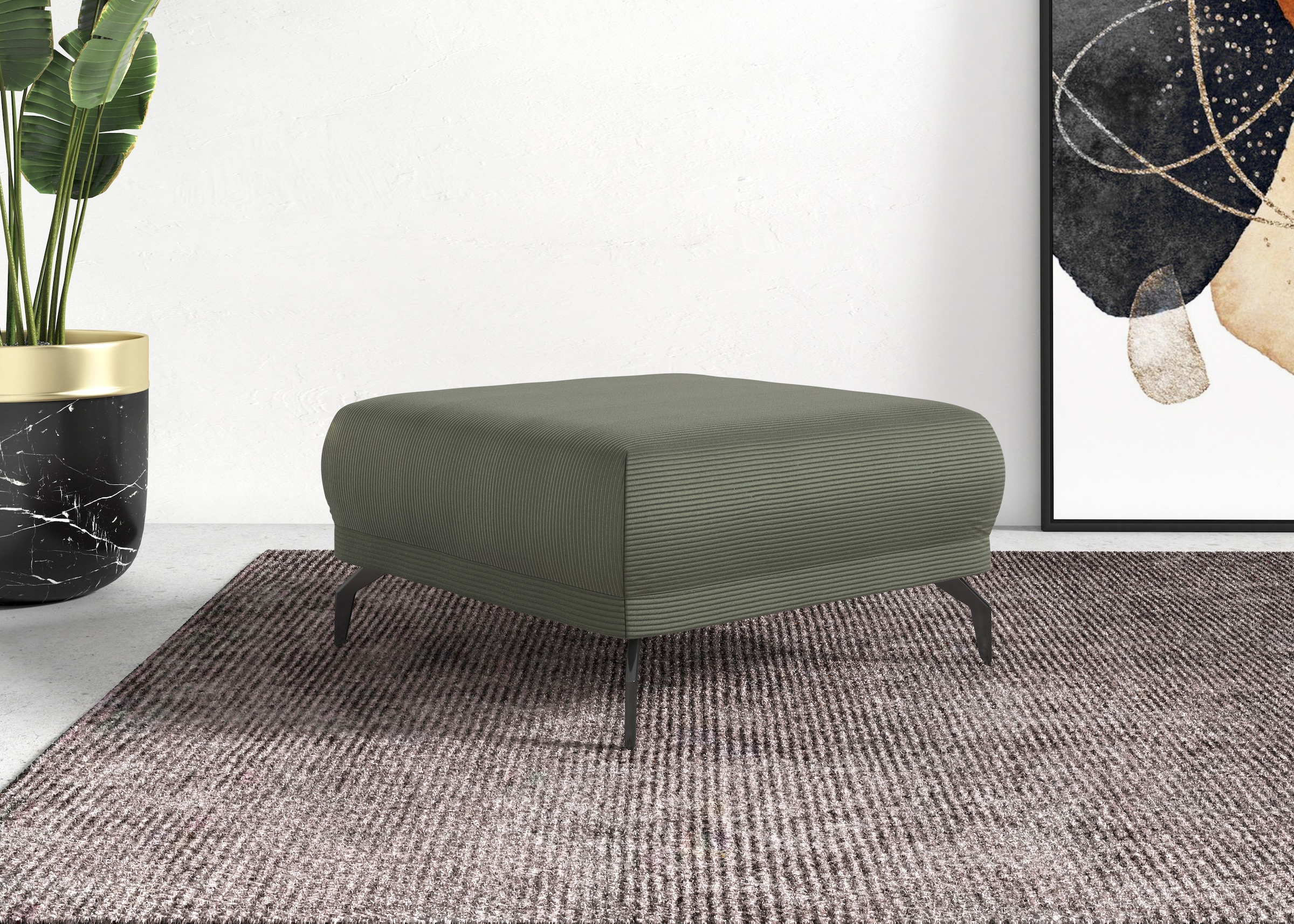 Home affaire Hocker »Coco« Cord-Bezug in 2 Ausführungen, Füßen 15 cm hoch günstig online kaufen