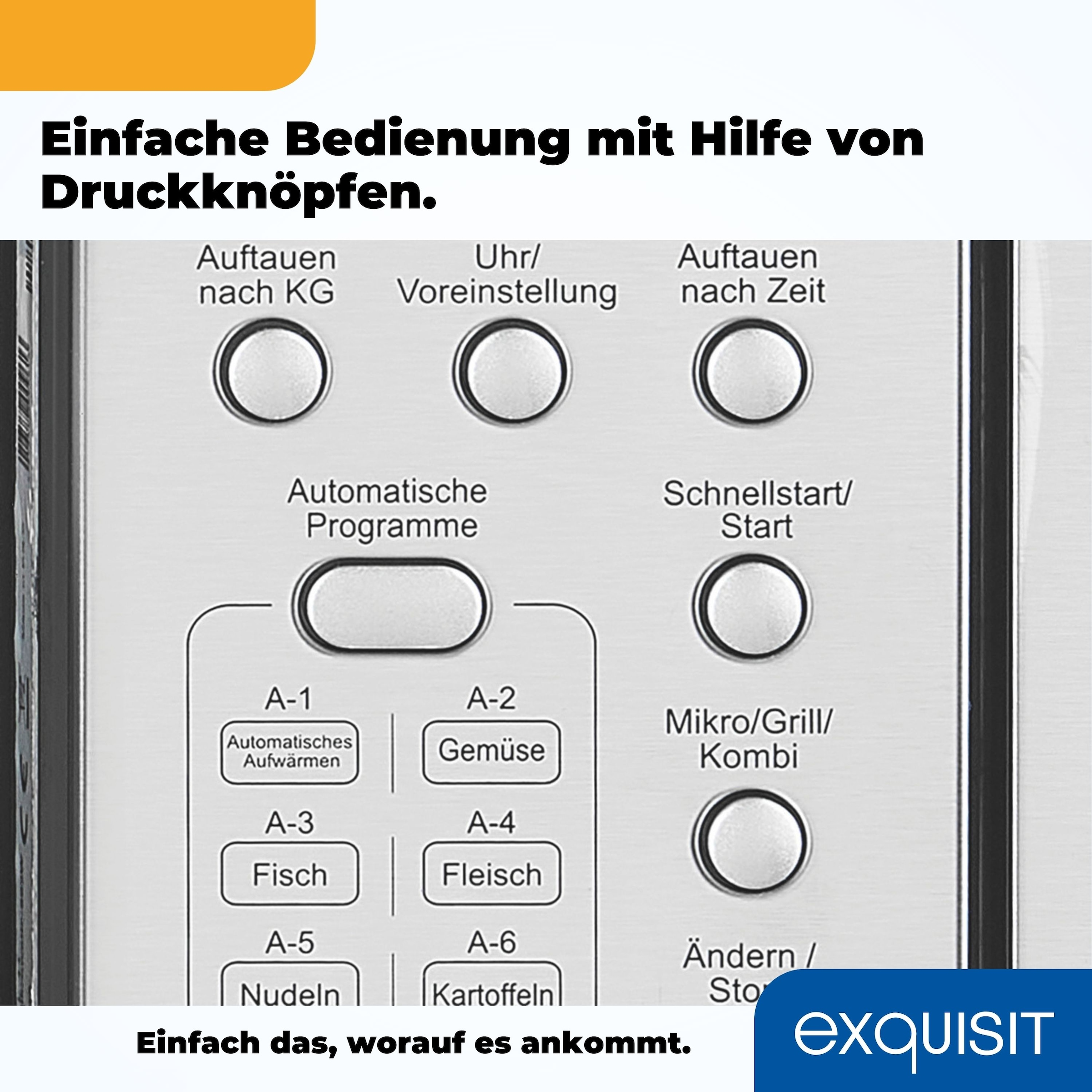 exquisit Einbau-Mikrowelle »EMW 20.1 G« 1250 W Schonend Auftauen,schnell Aufwärmen, Grillen-einfach per Knopfdruck