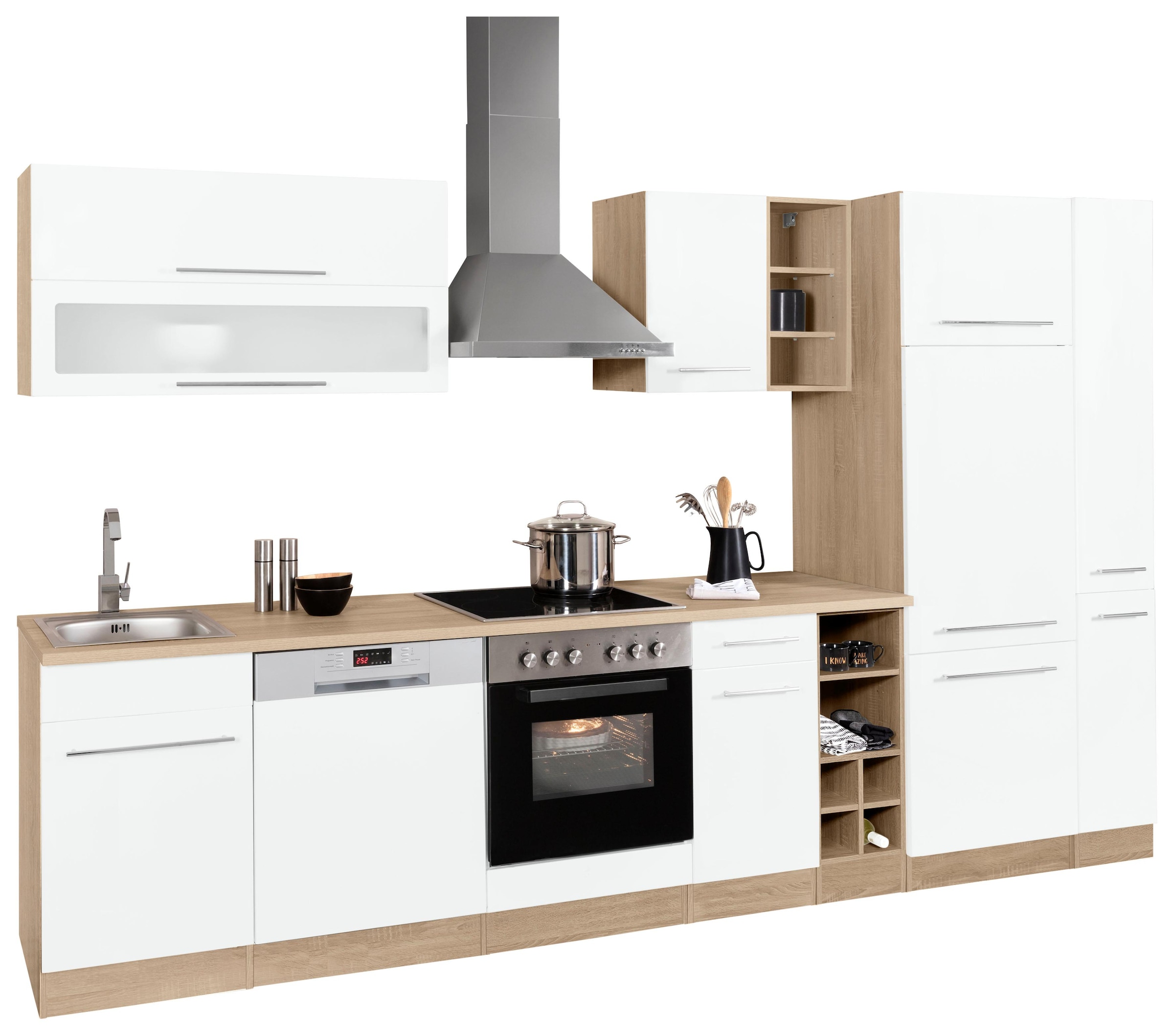 KOCHSTATION Küchenzeile »KS-Eton«, mit E-Geräten, Breite 330 cm