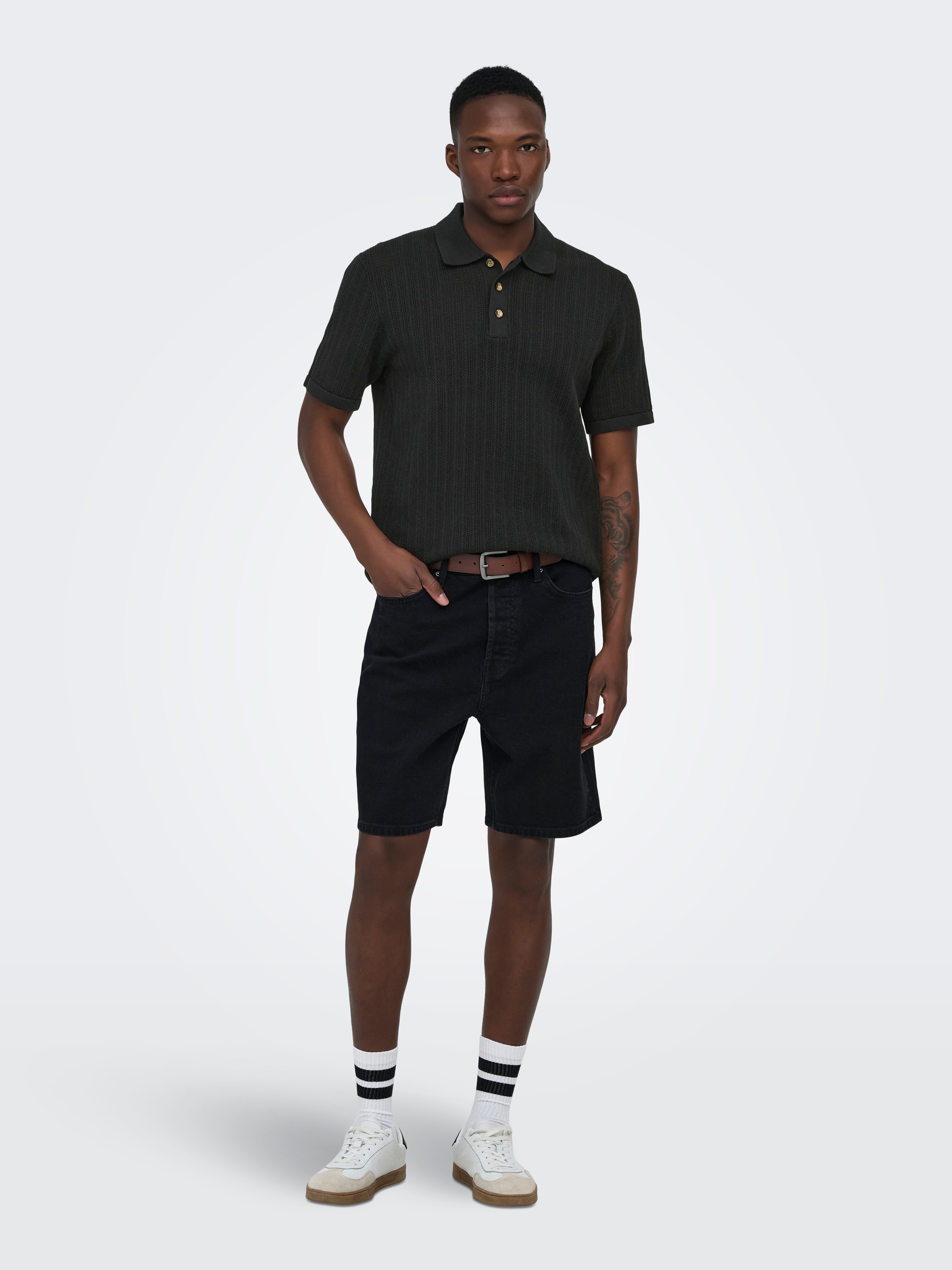 ONLY & SONS Polokragenpullover »ONSMOON REG 12 SS POLO KNIT NOOS« Baumwollmischung, normal geschnitten