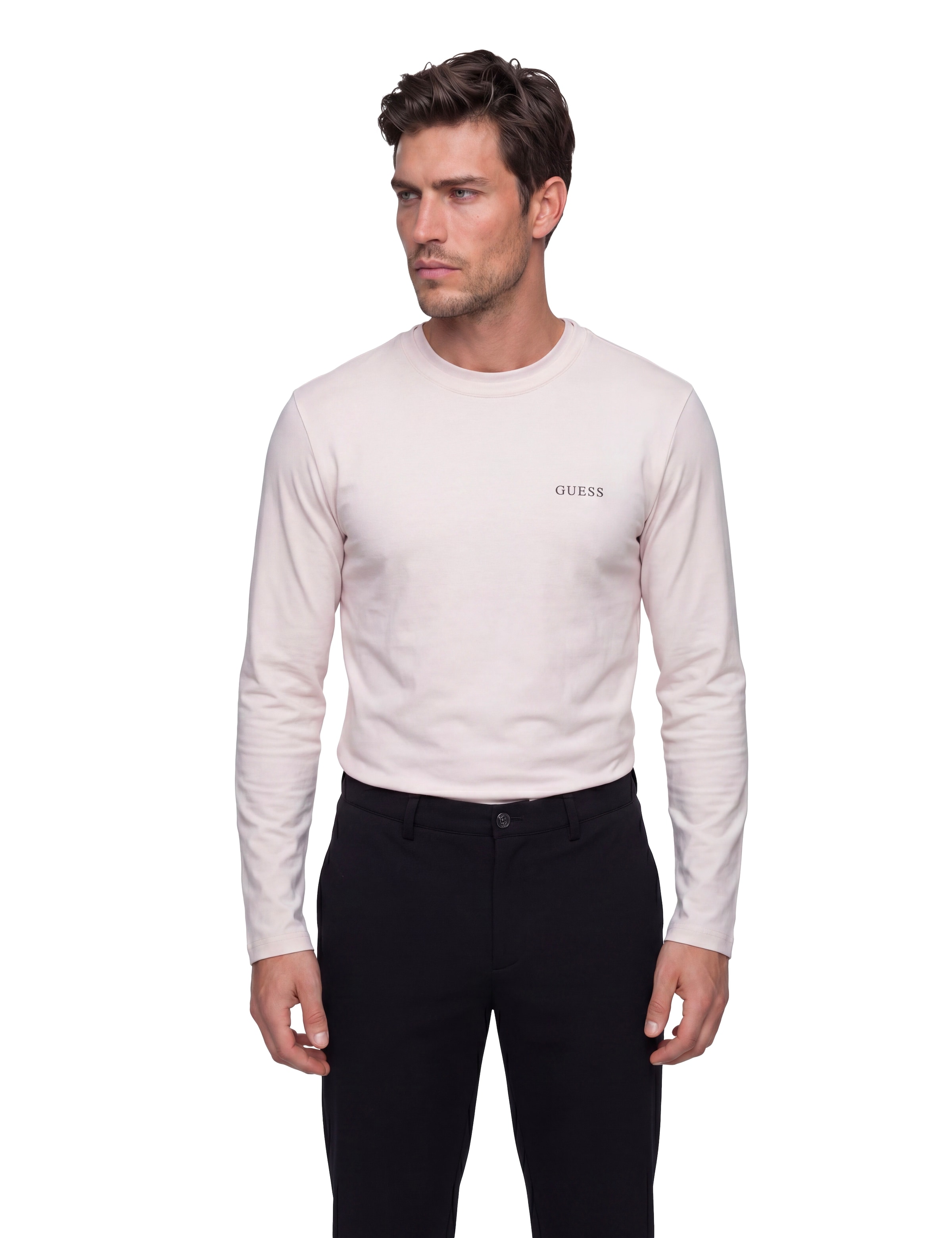 Guess Langarmshirt »TEE CN LS 3 PACK« Packung, 3 aus reiner Baumwolle