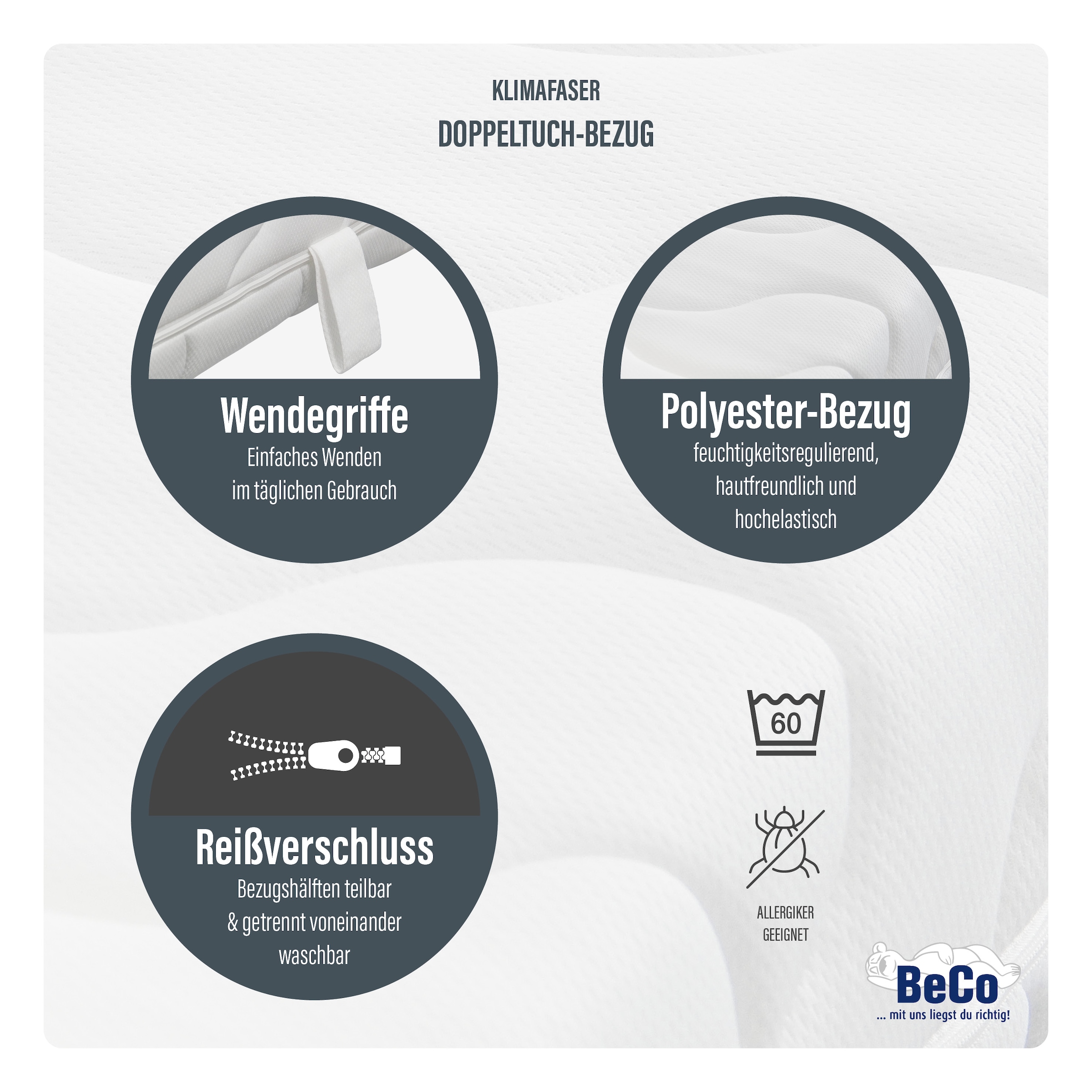 Beco Kaltschaummatratze »Blue Vision, Matratze in 90x200 und vielen weiteren Größen erhältlich!«, 18 cm hoch, Raumgewicht: 35 kg/m³, (1 St.), Blauer Engel-Auszeichnung, atmungsaktiv, ergonomische Körperanpassung