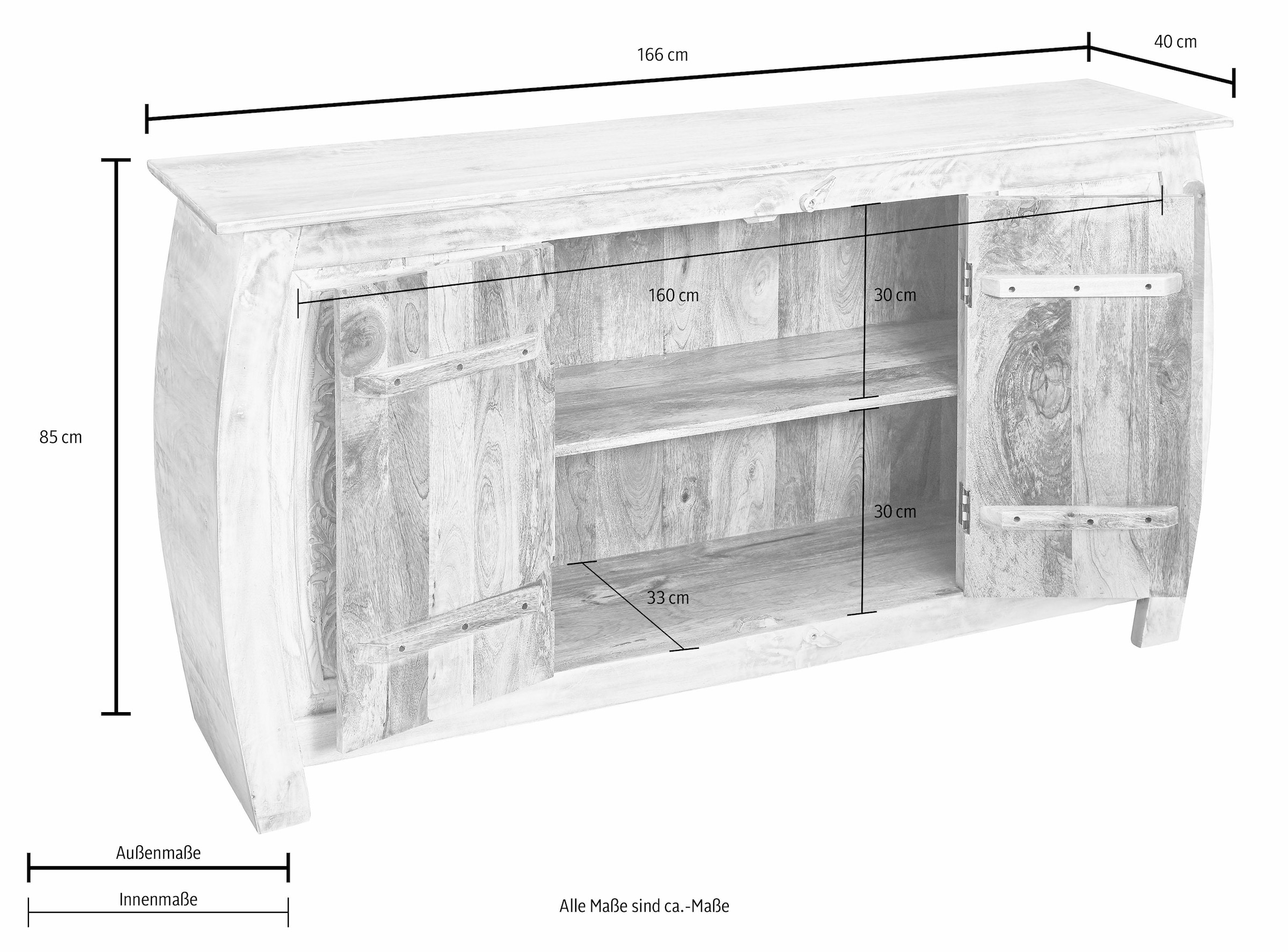 Home affaire Sideboard, Kommode, Breite 166 cm
