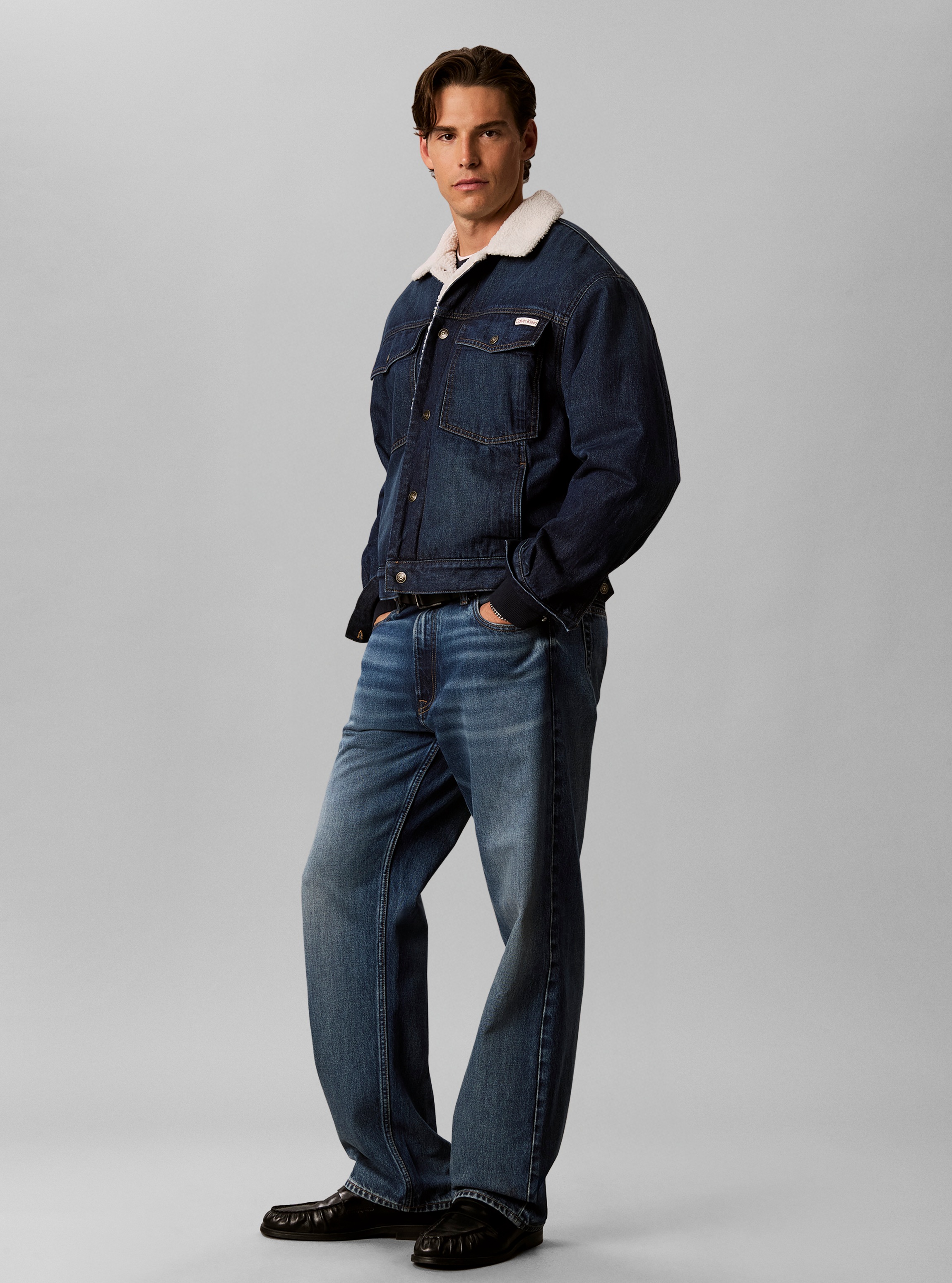 Calvin Klein Jeans Jeansjacke »ARCHIVE 90S SHERPA TRUCKER CLAYT« ohne Kapuze Regular fit mit weichem Futter