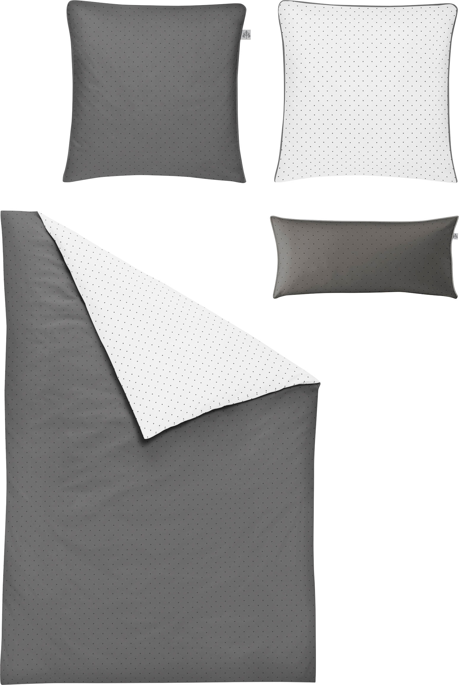 Irisette Wendebettwäsche »Varia 8730 in Gr. 135x200 oder 155x220 cm«, Bettwäsche aus Baumwolle, Wendebettwäsche mit Punkten
