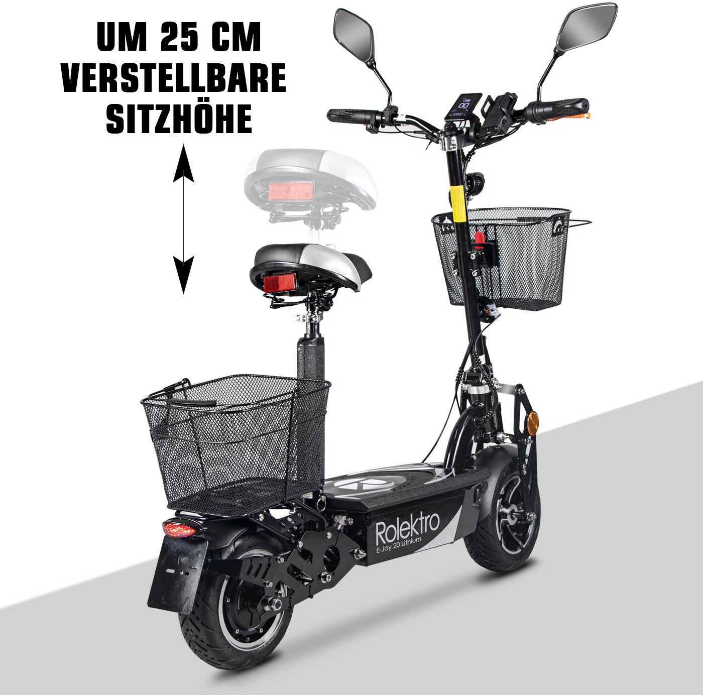 Rolektro Sitzscooter »Rolektro E-Joy 20 Lithium«, mit Straßenzulassung, bis zu 45 km Reichweite, klappbar