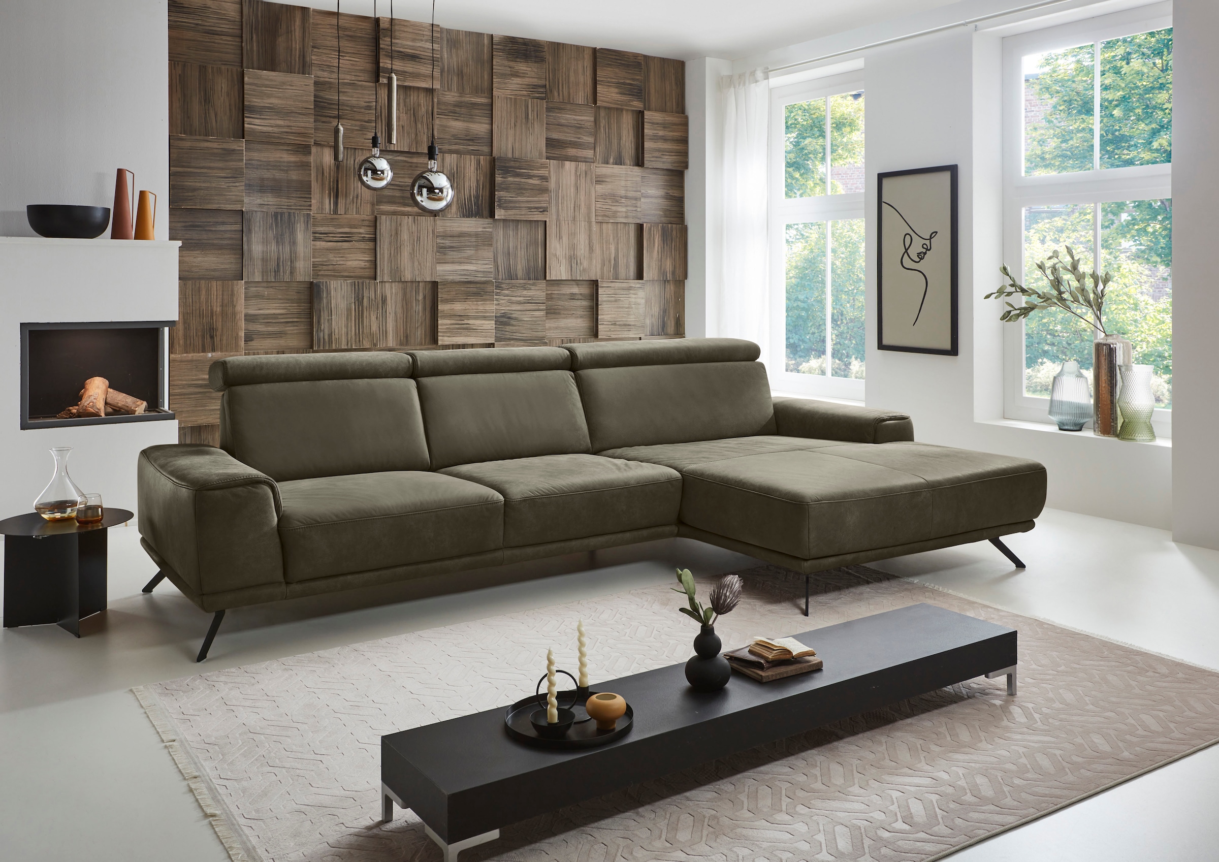 Die PlanBar Ecksofa "PN-EM22041 L-Form", wahlweise motorisches Canape oder günstig online kaufen