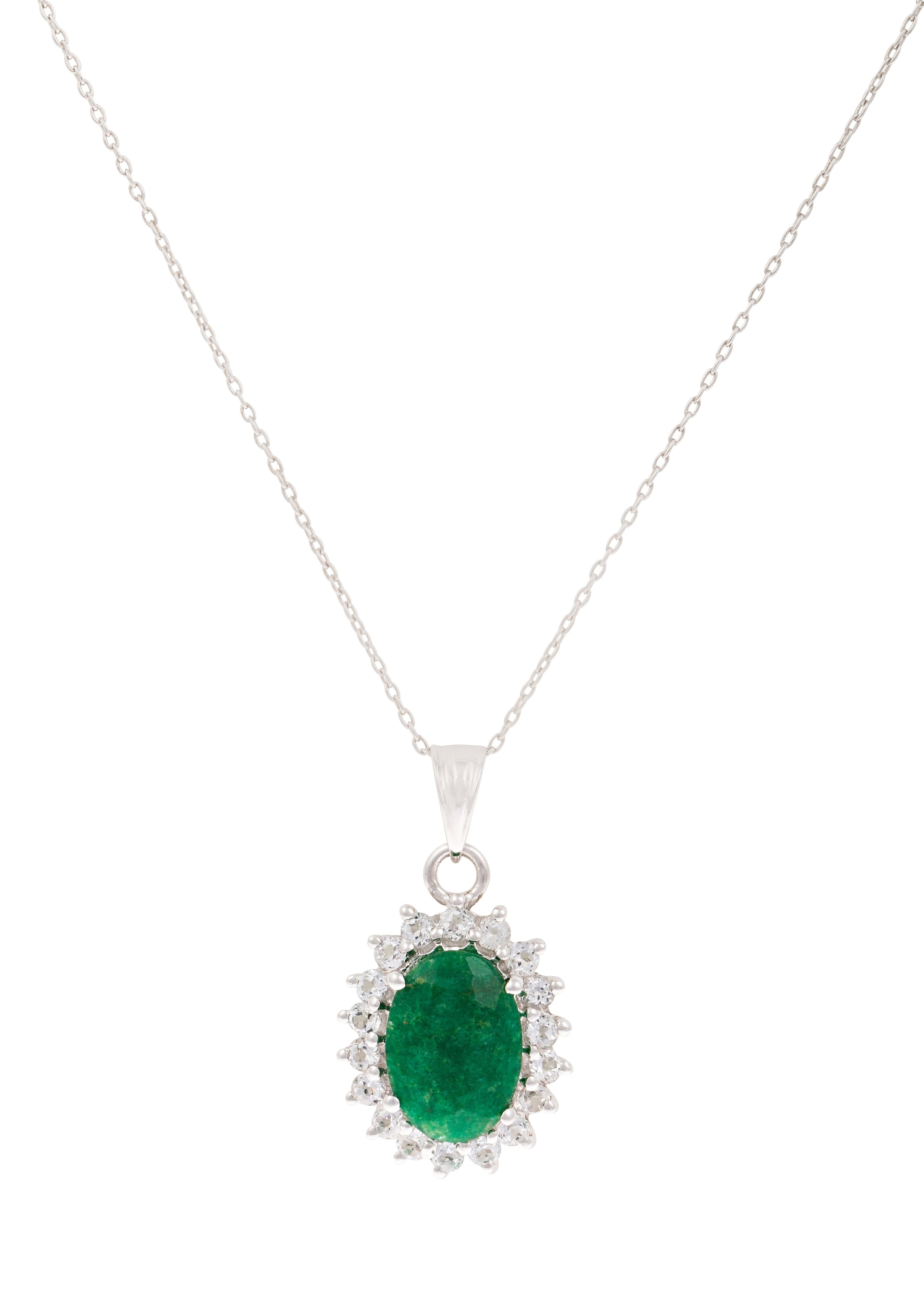 Bild von Firetti Kette mit Anhänger »Schmuck Geschenk Silber 925 Halsschmuck Halskette Ankerkette«, mit Smaragd (beh.), Topas