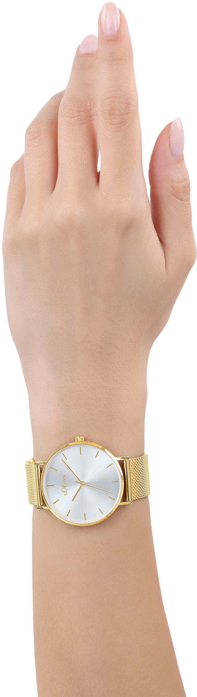 s.Oliver Quarzuhr, Armbanduhr, Damenuhr, analog, Edelstahlarmband