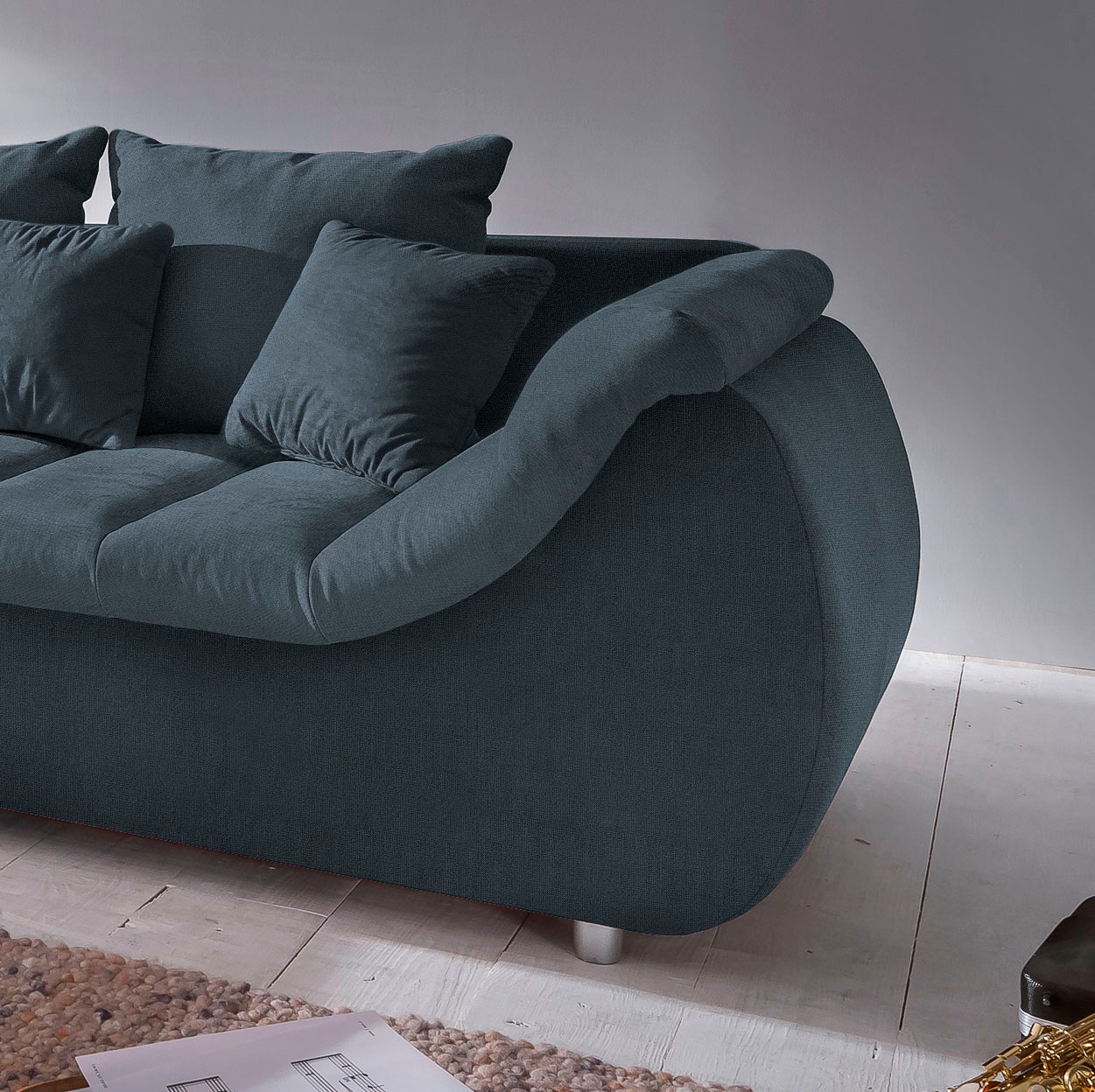 INOSIGN Ecksofa »Imola elegant und bequem, aktuelle Steppung im Sitz, L-Form«, wahlweise mit Bettfunktion