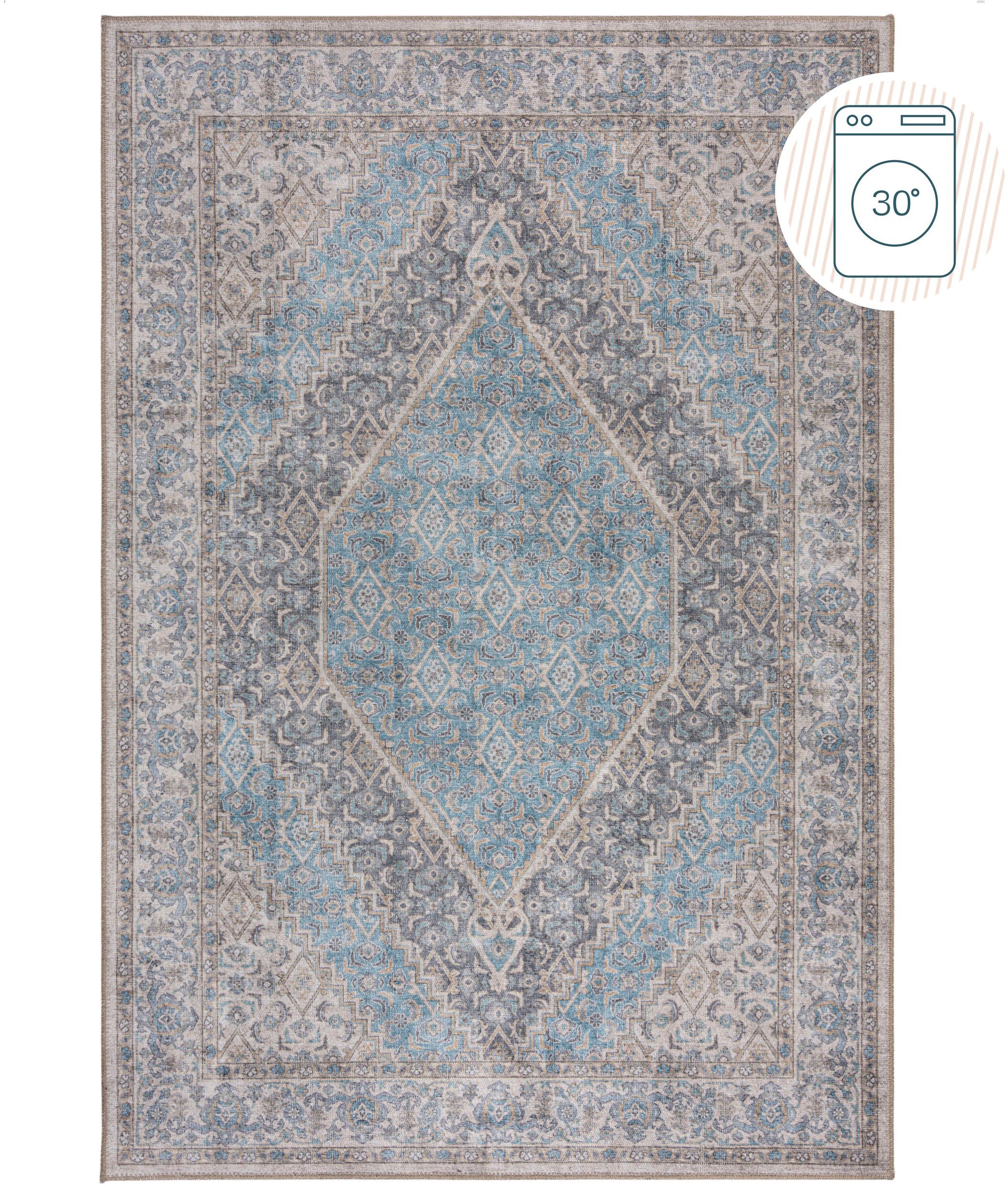 FLAIR RUGS Teppich »Corin«, rechteckig, 4 mm Höhe, Waschbarer Traditionelle günstig online kaufen