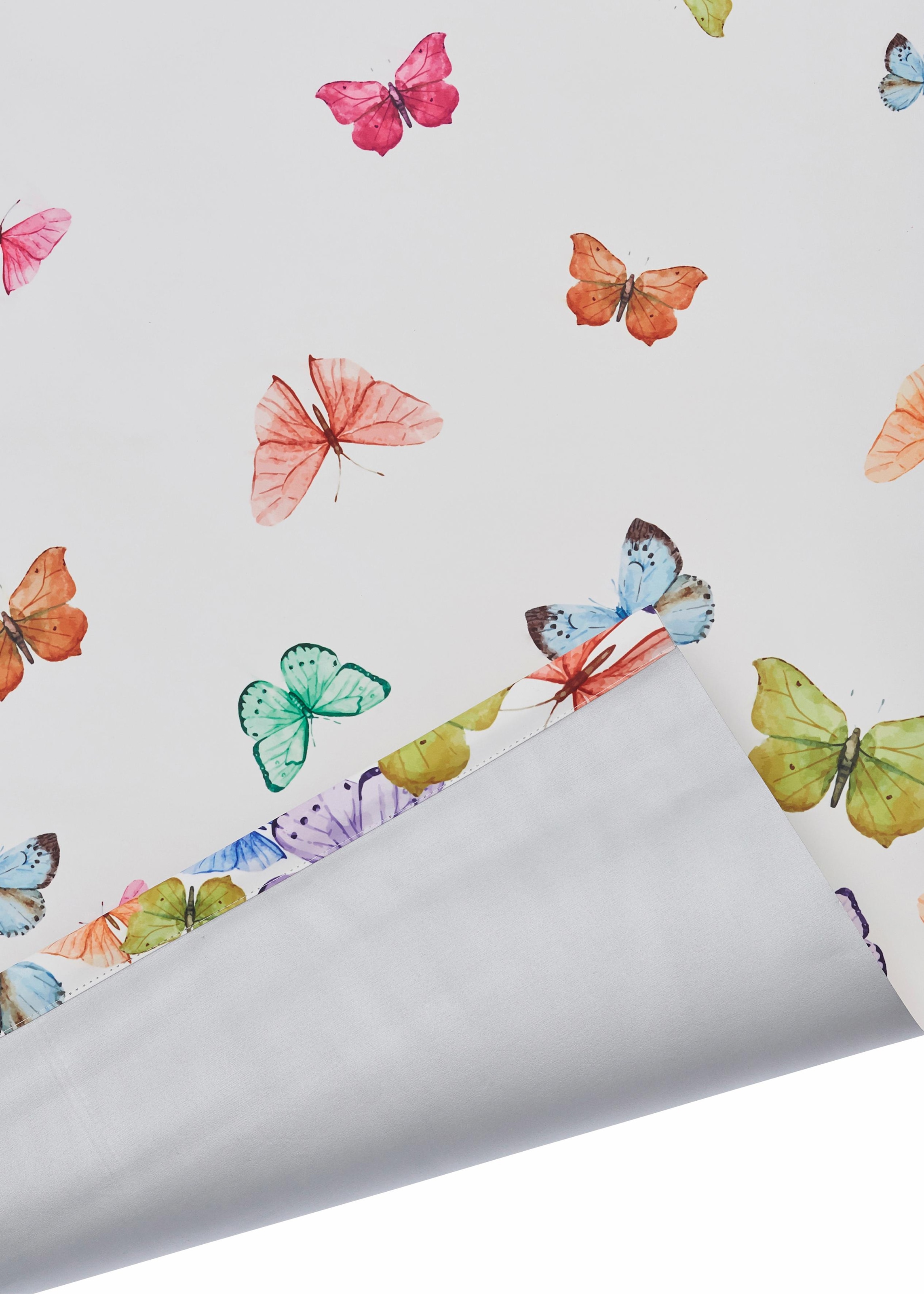 Home affaire Seitenzugrollo »Butterfly«, Schmetterlinge, bunt, Klemmträger bedruckt, ohne Bohren, bestellen bequem schnell und Hitzeschutz, energiesparend, freihängend, verdunkelnd