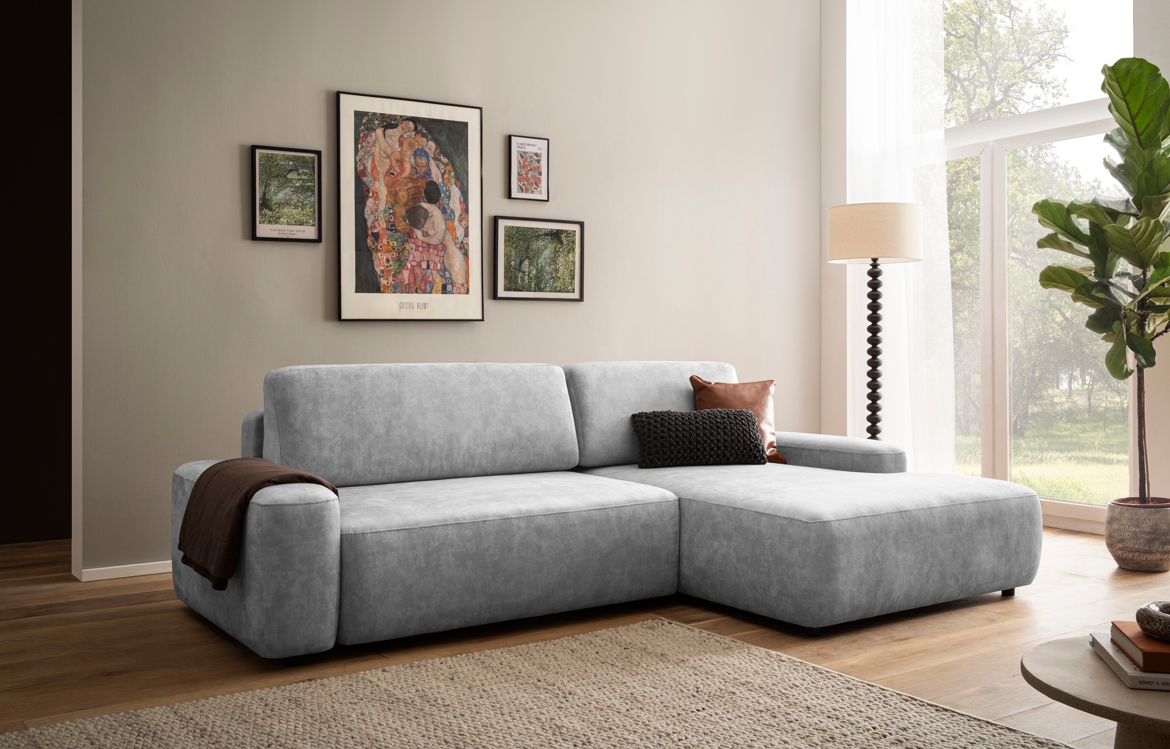INOSIGN Ecksofa »TORGE (264cm), Schlafsofa in Cord, Samtvelours o Struktur günstig online kaufen
