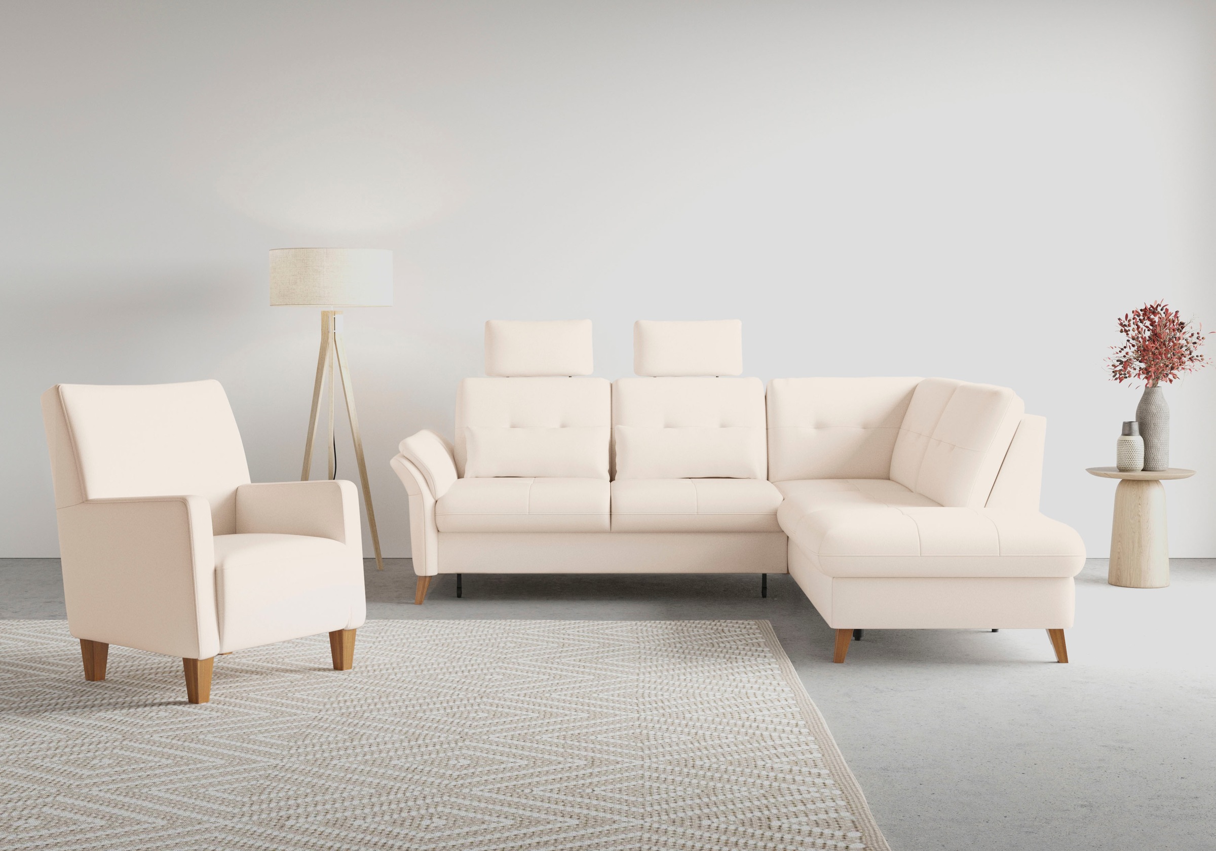 sit&more Ecksofa »Göteborg«, inkl. Sitztiefenverstellung, wahlweise mit Bettfunktion & Bettkasten