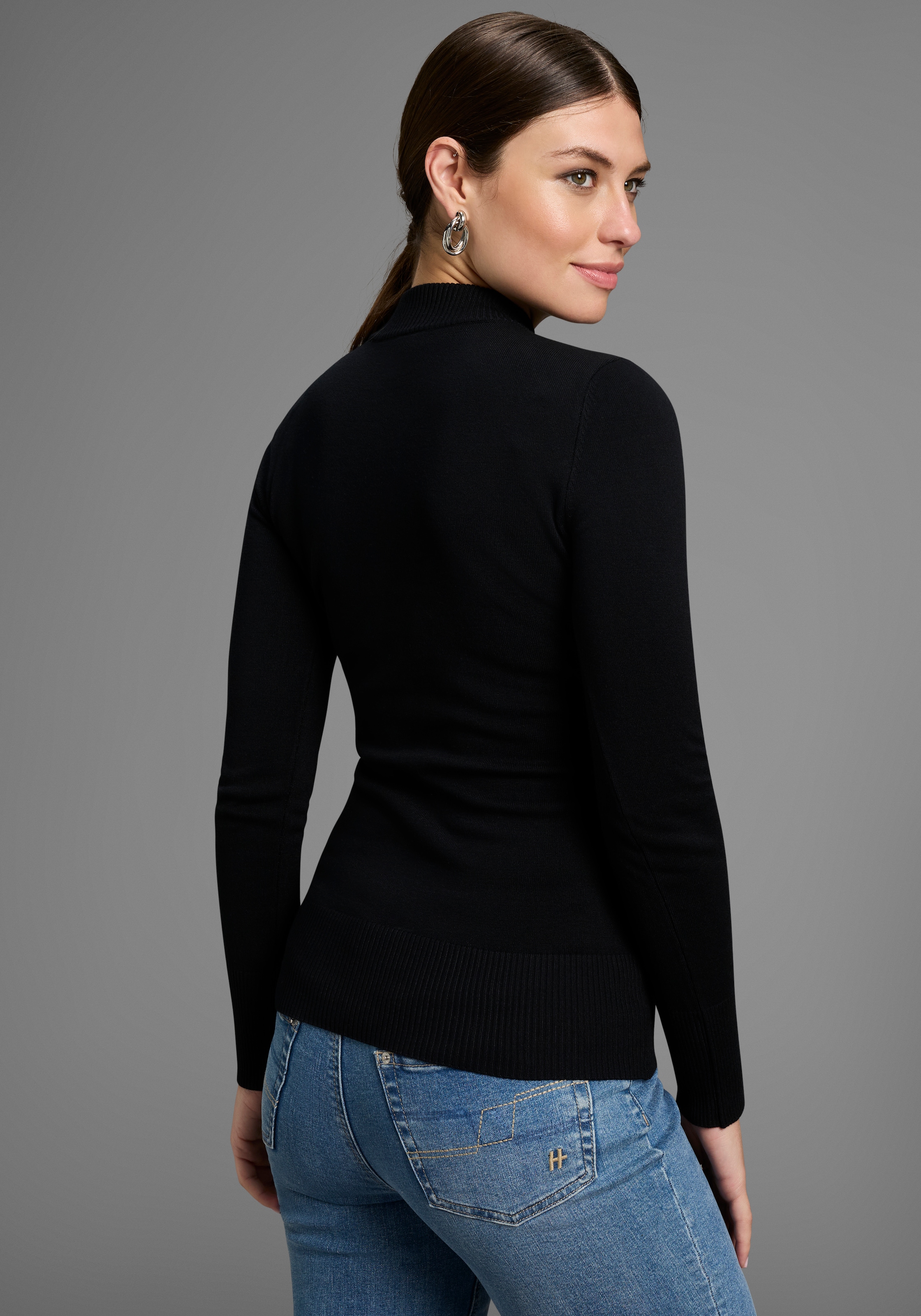 Melrose Stehkragenpullover, mit Zier-Schnürung