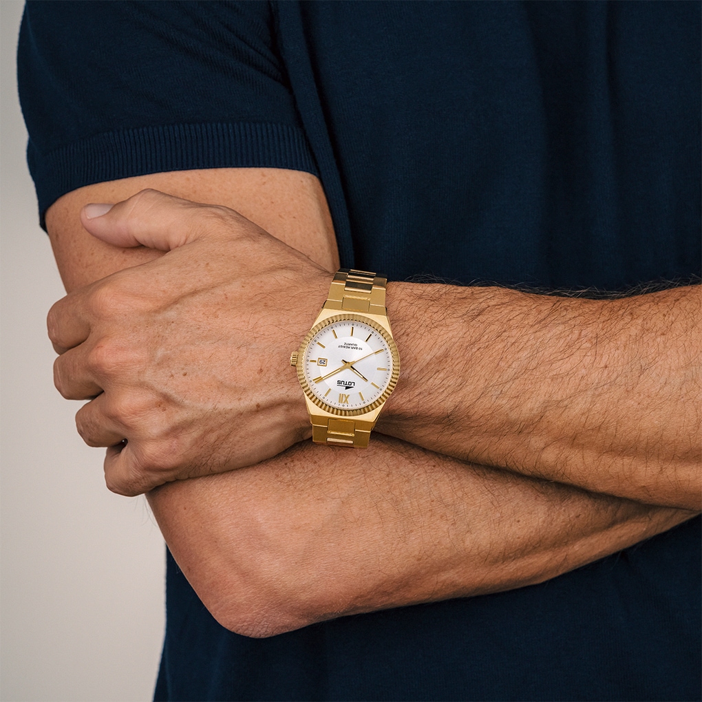 Lotus Quarzuhr, Armbanduhr, Herrenuhr, Damenuhr, bis 10 bar wasserdicht, Datum